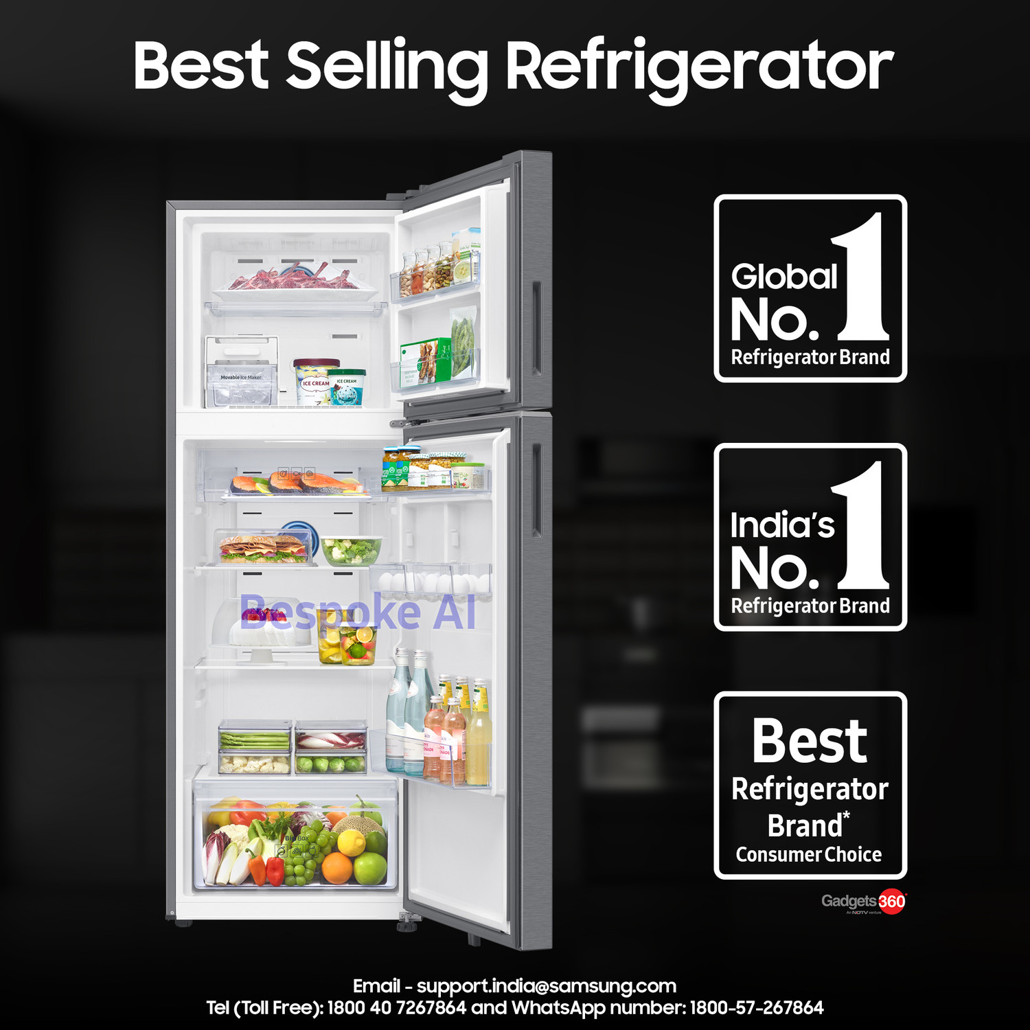 Image of Samsung 350 L Frost Free Double Door 2 Star Refrigerator