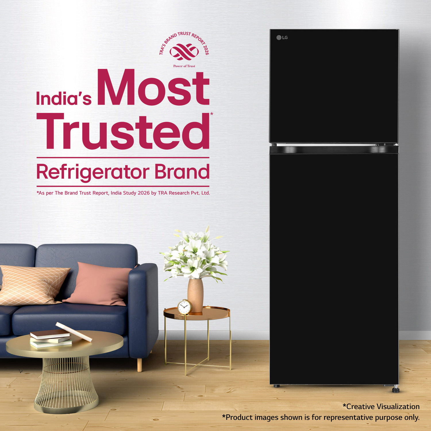 Image of LG 251 L Frost Free Double Door 2 Star Refrigerator with Smart Mode, Multi Air Flow, Express Freeze, Deodorizer, Fresh Zone, Works Without Stabilizer, Inverter Compressor, Auto connect & 2026 Model