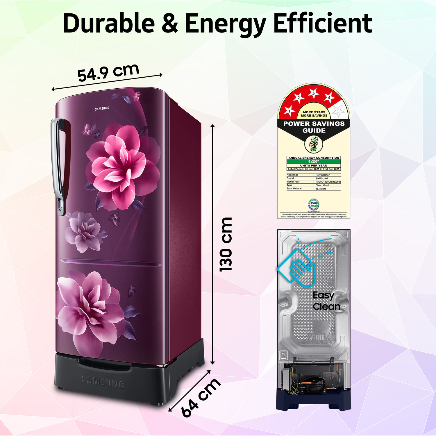 Image of Samsung 183 L Direct Cool Single Door 4 Star Refrigerator with Base Drawer with Digital Inverter
