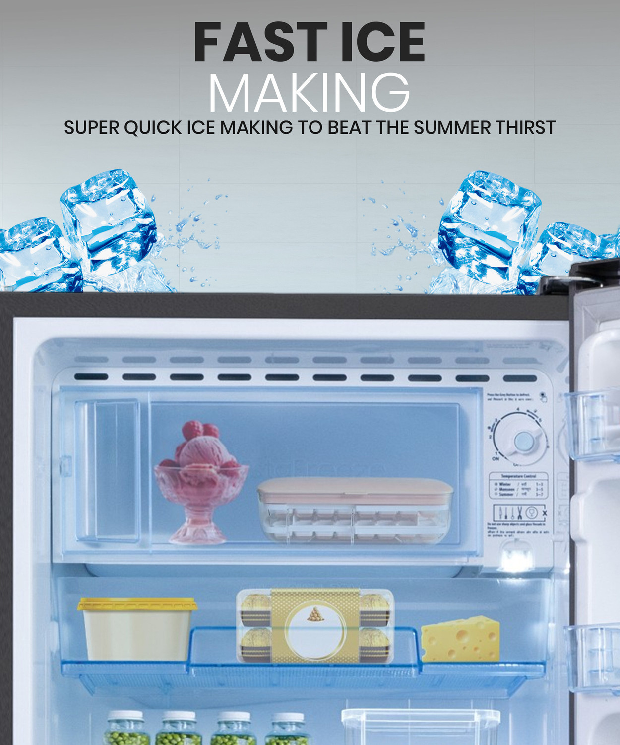 Image of Lloyd by Havells 178 L Direct Cool Single Door 2 Star Refrigerator with Quick Chilling Zone Fast Ice MakingFleximax Design