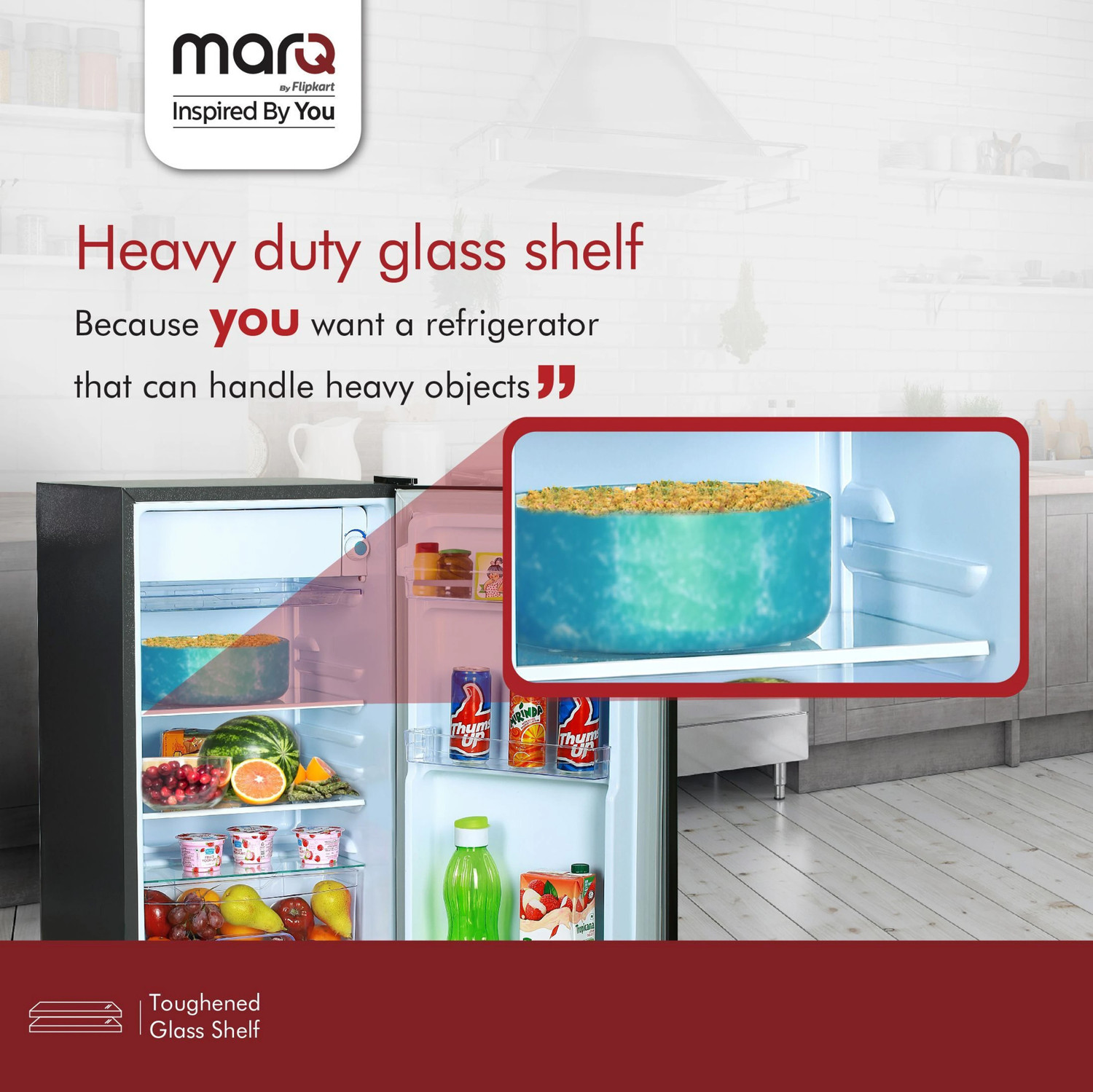 Image of MarQ by Flipkart 92 L Direct Cool Single Door 1 Star Refrigerator
