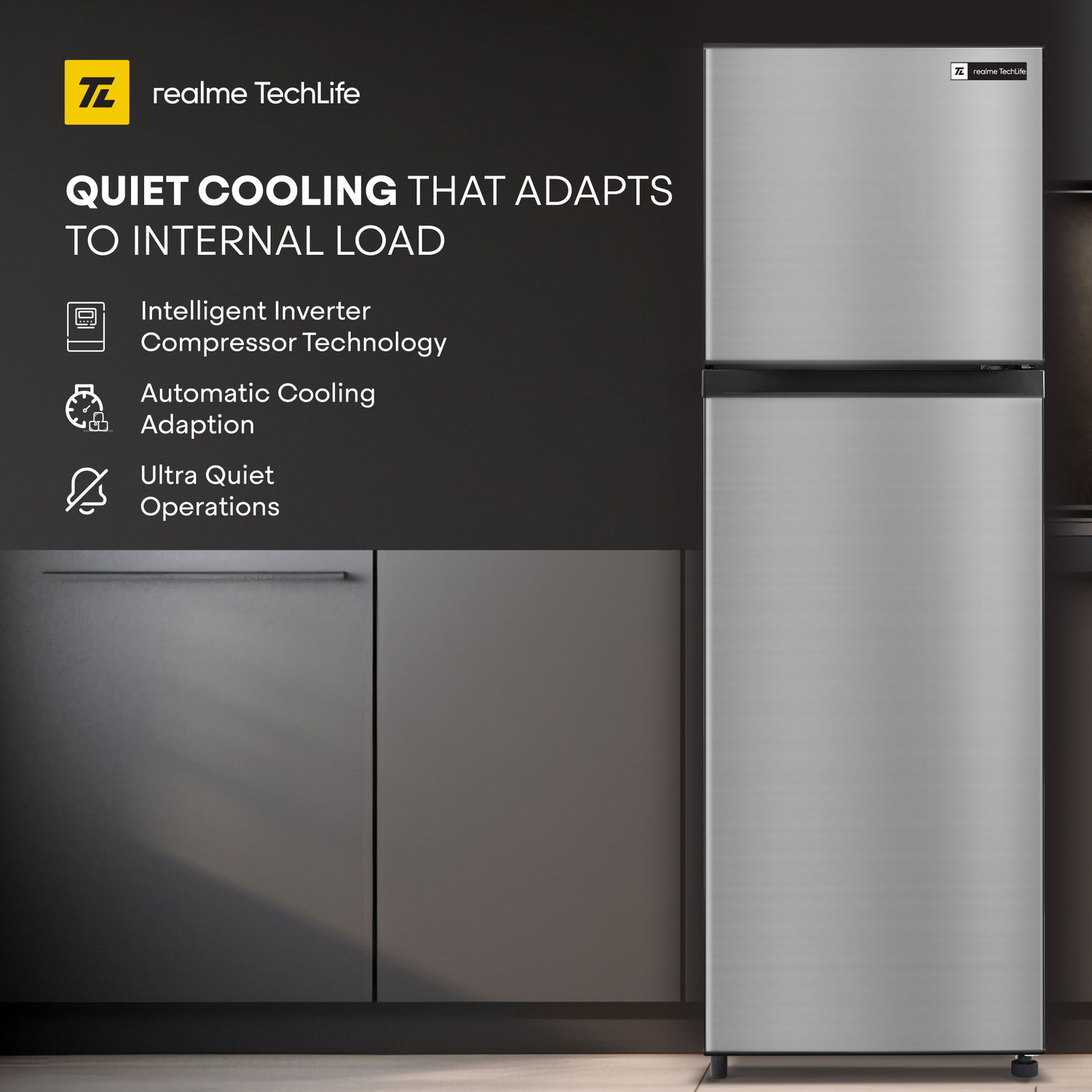 Image of realme TechLife 253 L Frost Free Double Door 2 Star Refrigerator with Silver Ion Technology and Ice Twister