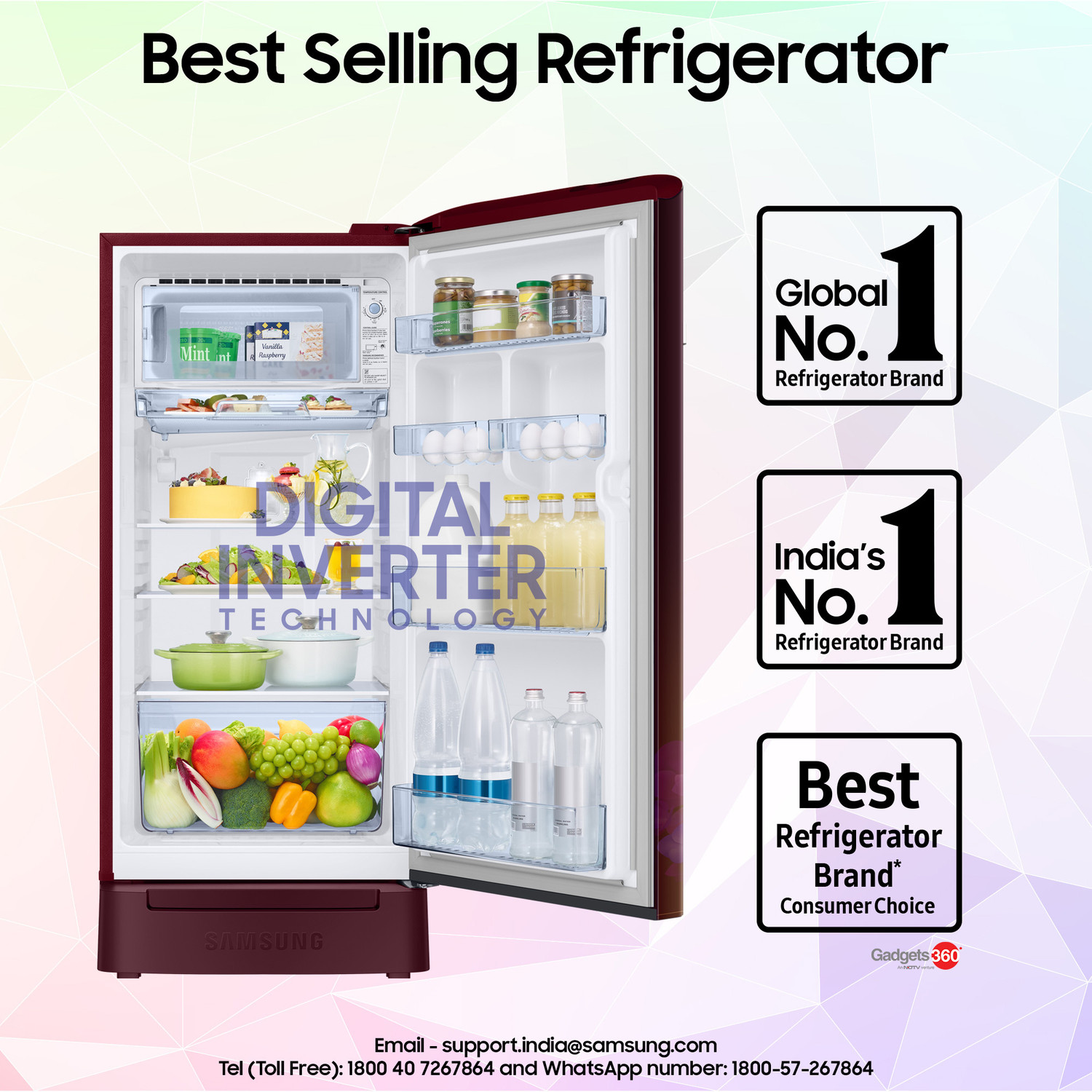 Image of Samsung 189 L Direct Cool Single Door 4 Star Refrigerator with Base Drawer with Digital Inverter, Single Touch Defrost, 2026 Model