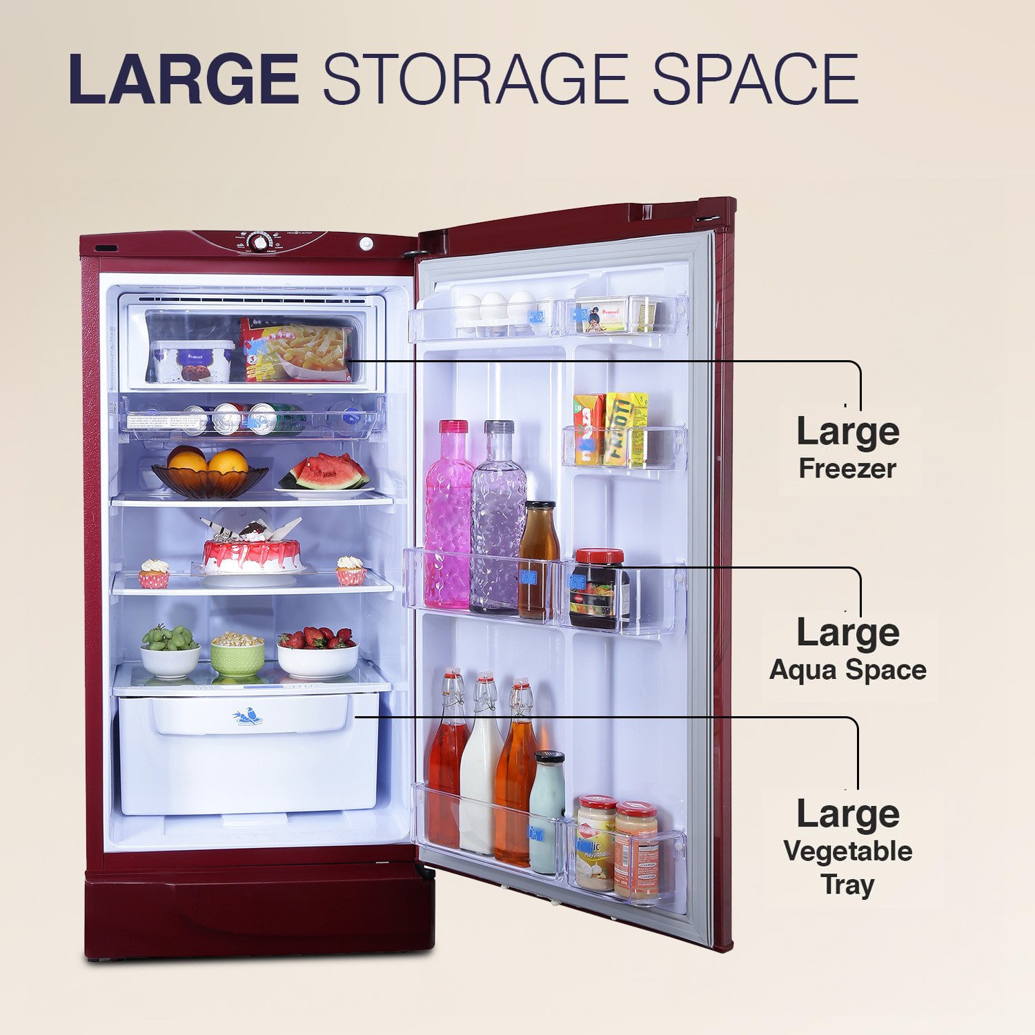 Image of Godrej 180 L Direct Cool Single Door 1 Star Refrigerator with Advanced Capillary Technology with Toughened Glass Shelves