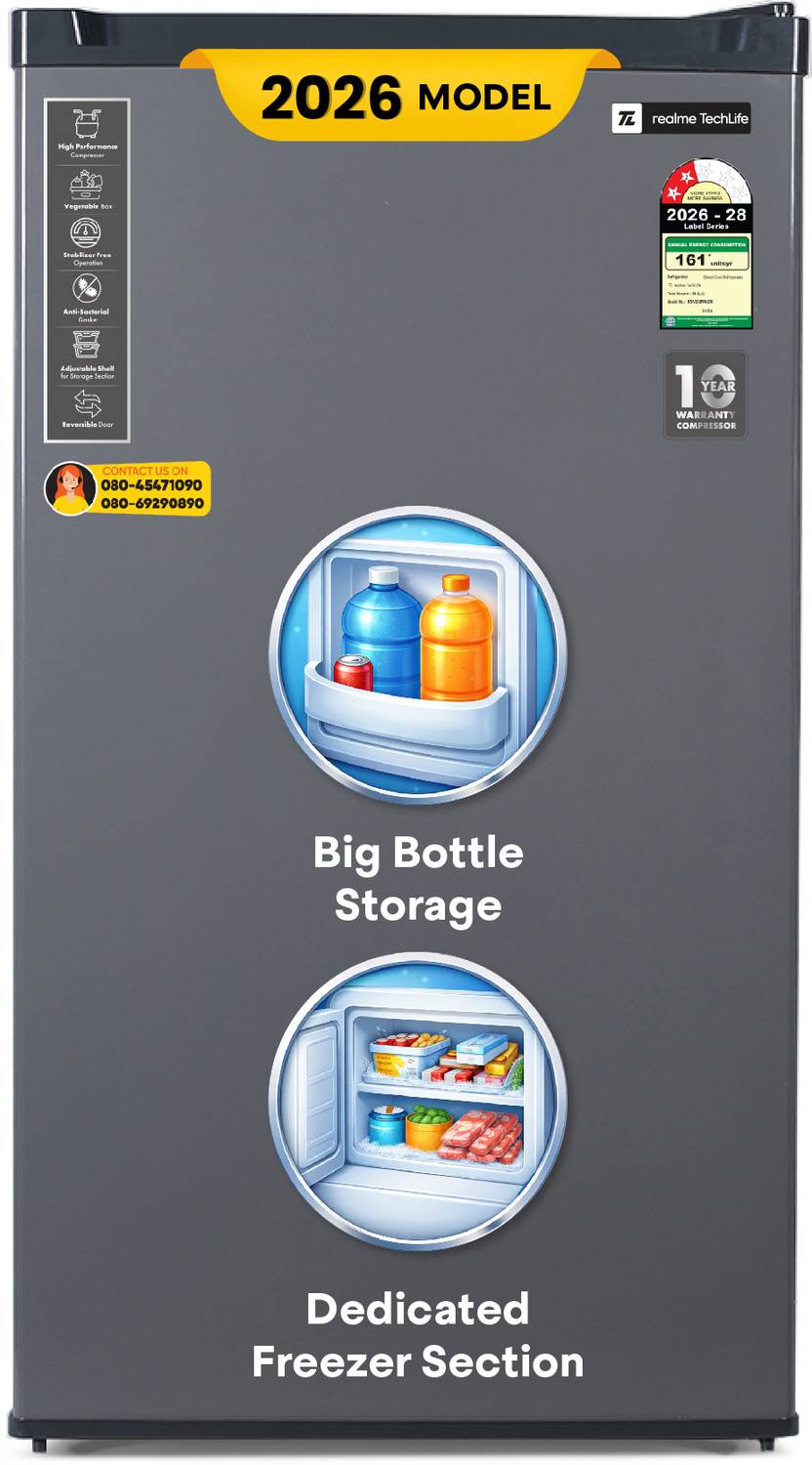 realme TechLife 84 L Direct Cool Single Door 2 Star Refrigerator