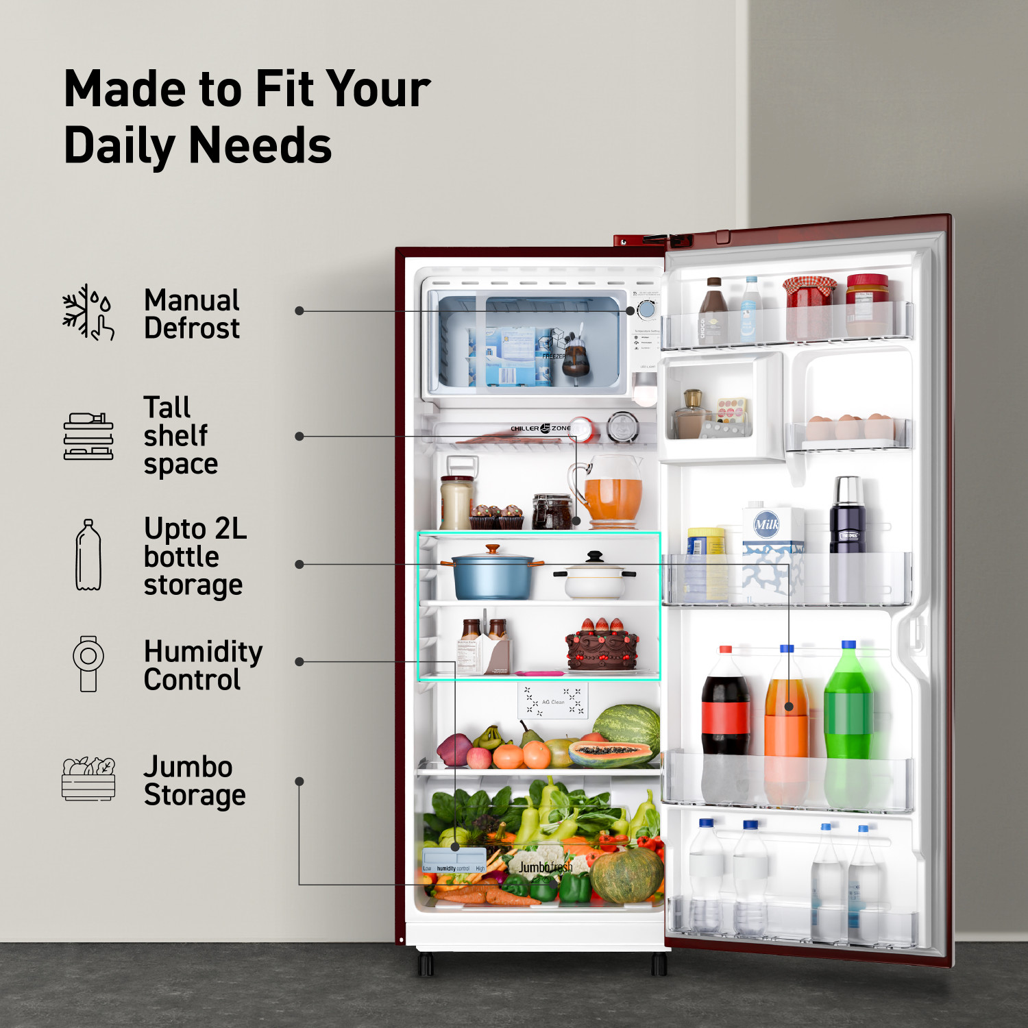 Image of Panasonic 230 L Direct Cool Single Door 3 Star Refrigerator