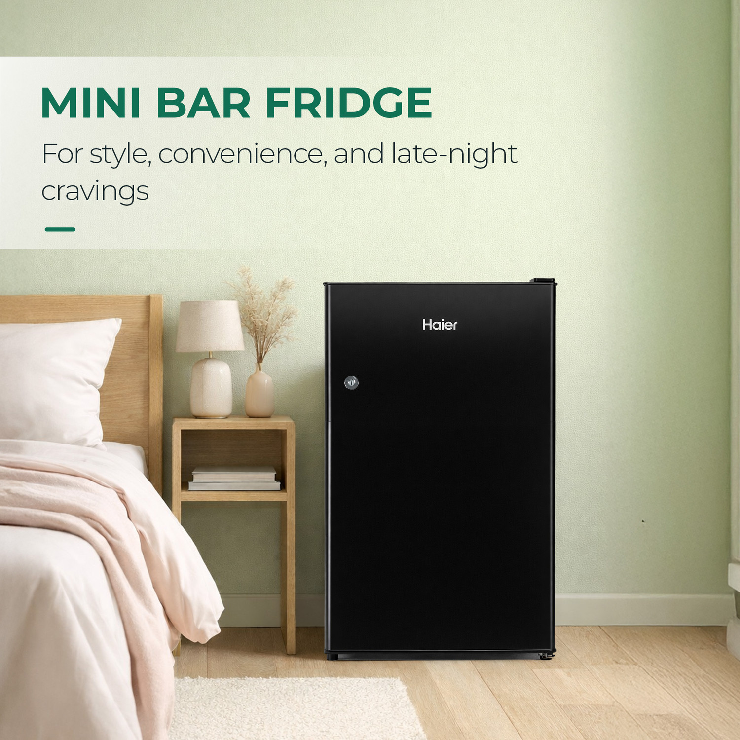 Image of Haier 100 L Direct Cool Single Door 2 Star Refrigerator with Chiller Freezer Box, LED Light for Clear View, Lock & Key and Easy Clean Back ( 2026 Model)