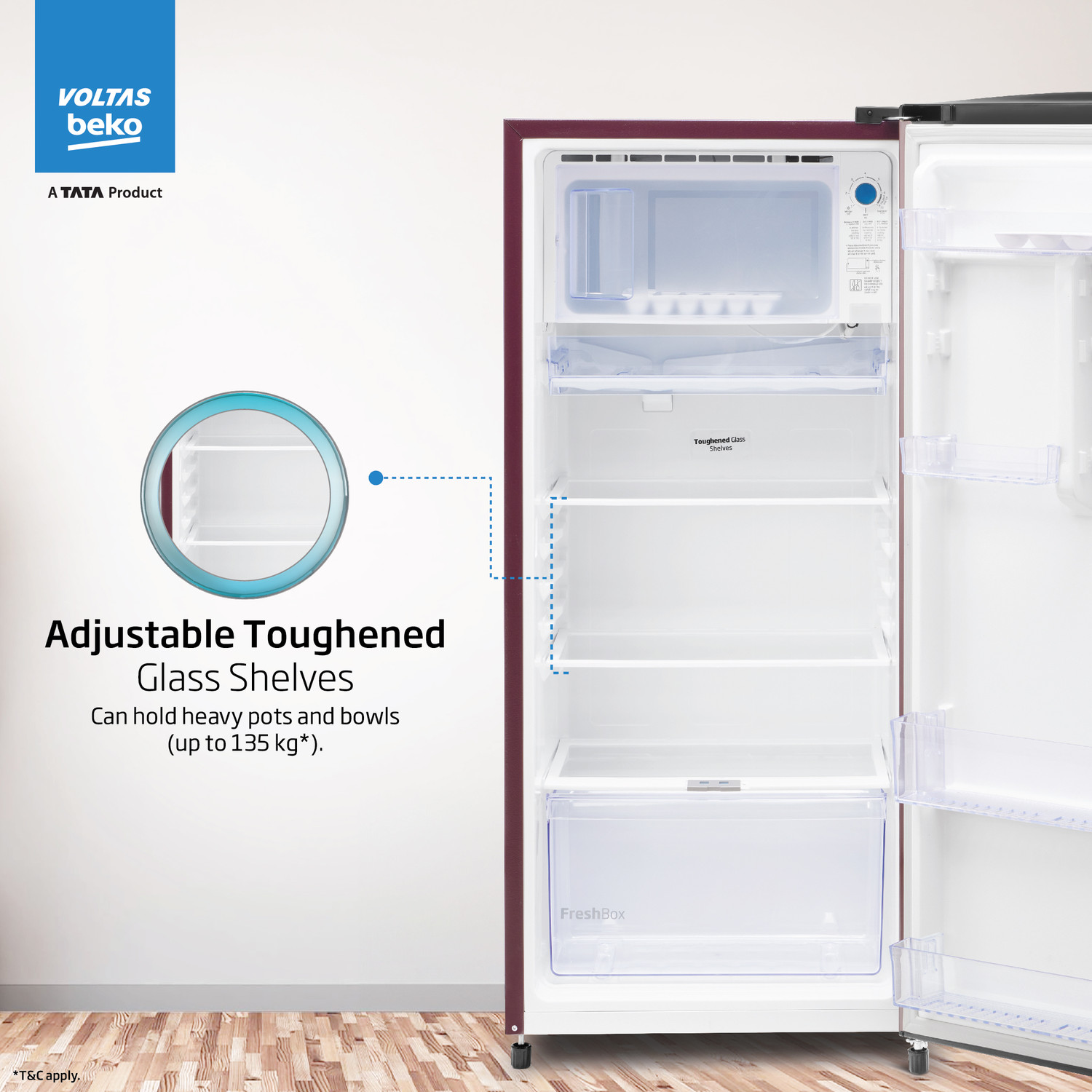 Image of Voltas Beko 183 L Direct Cool Single Door 2 Star Refrigerator