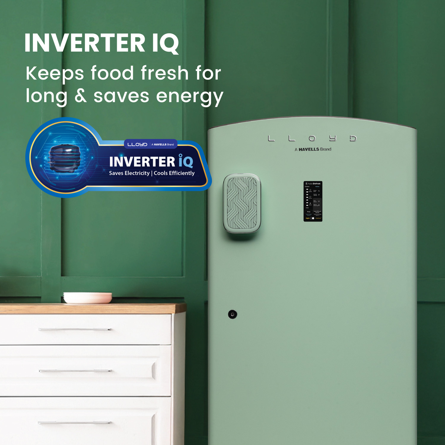 Image of Lloyd by Havells 195 L Direct Cool Single Door 5 Star Refrigerator with AI Auto Defrost Rapid Freeze Technology - Ice in 29 minutesInverter Compressor
