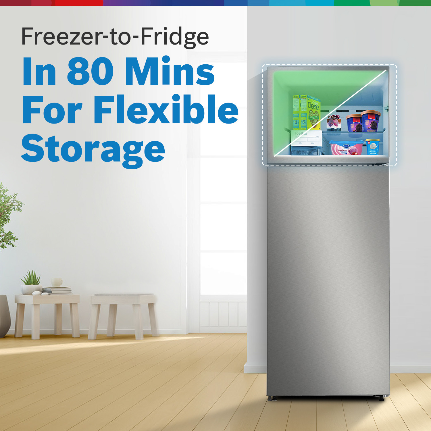 Image of BOSCH 334 L Frost Free Double Door 2 Star Convertible Refrigerator with Large LED Display, Inverter , VitaFresh Technology for 10 Day Freshness, Integrated Handle