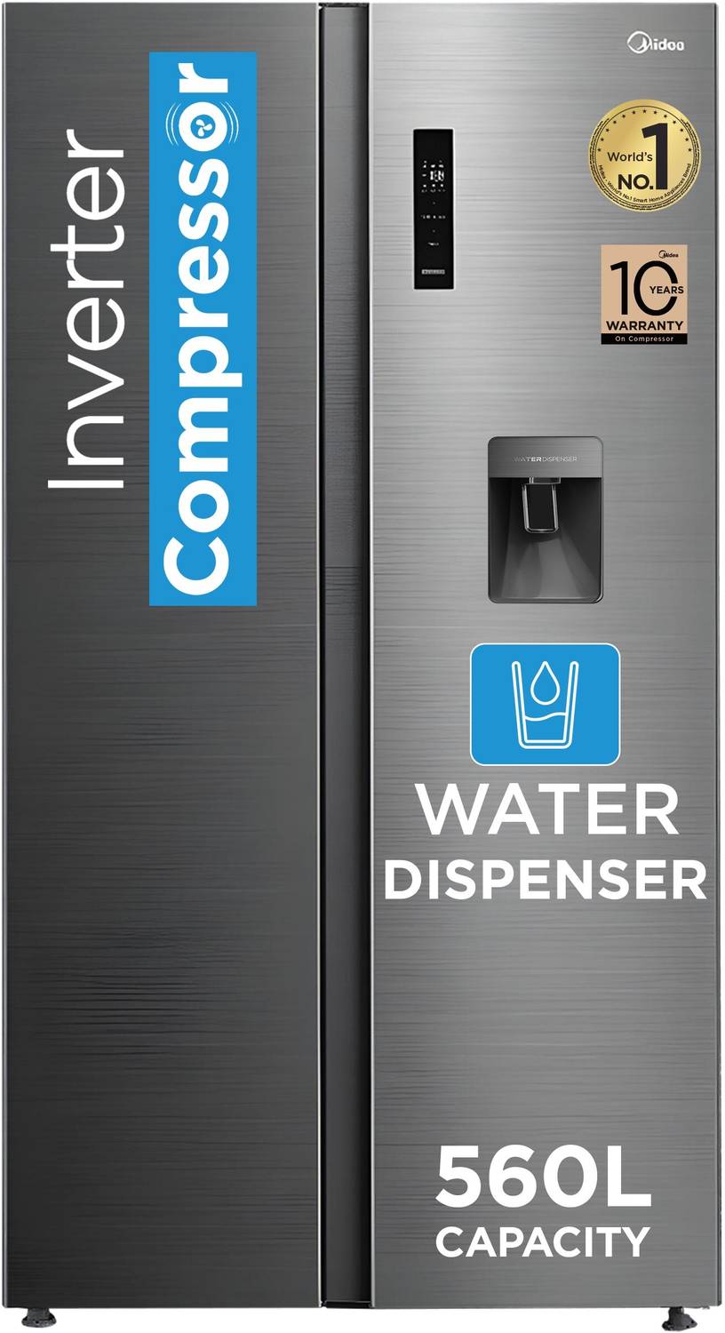 Midea 560 L Frost Free Side by Side Refrigerator with Water Disp