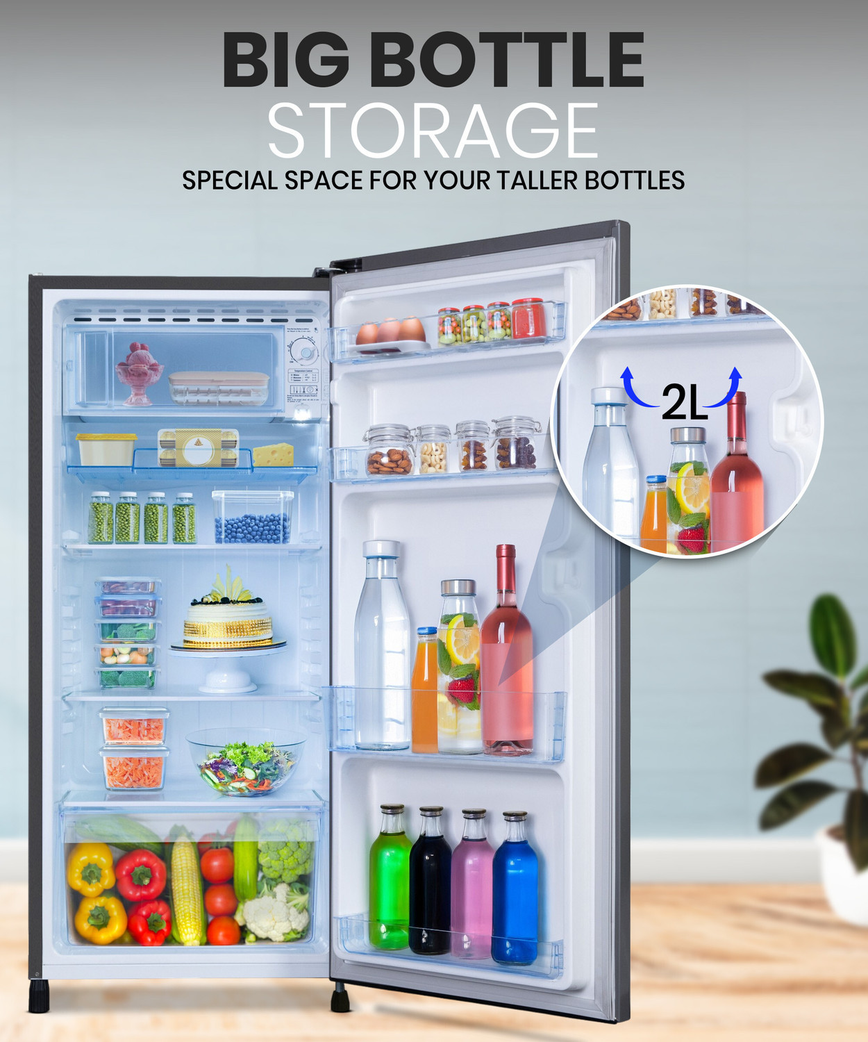 Image of Lloyd by Havells 178 L Direct Cool Single Door 2 Star Refrigerator with Quick Chilling Zone Fast Ice MakingFleximax Design