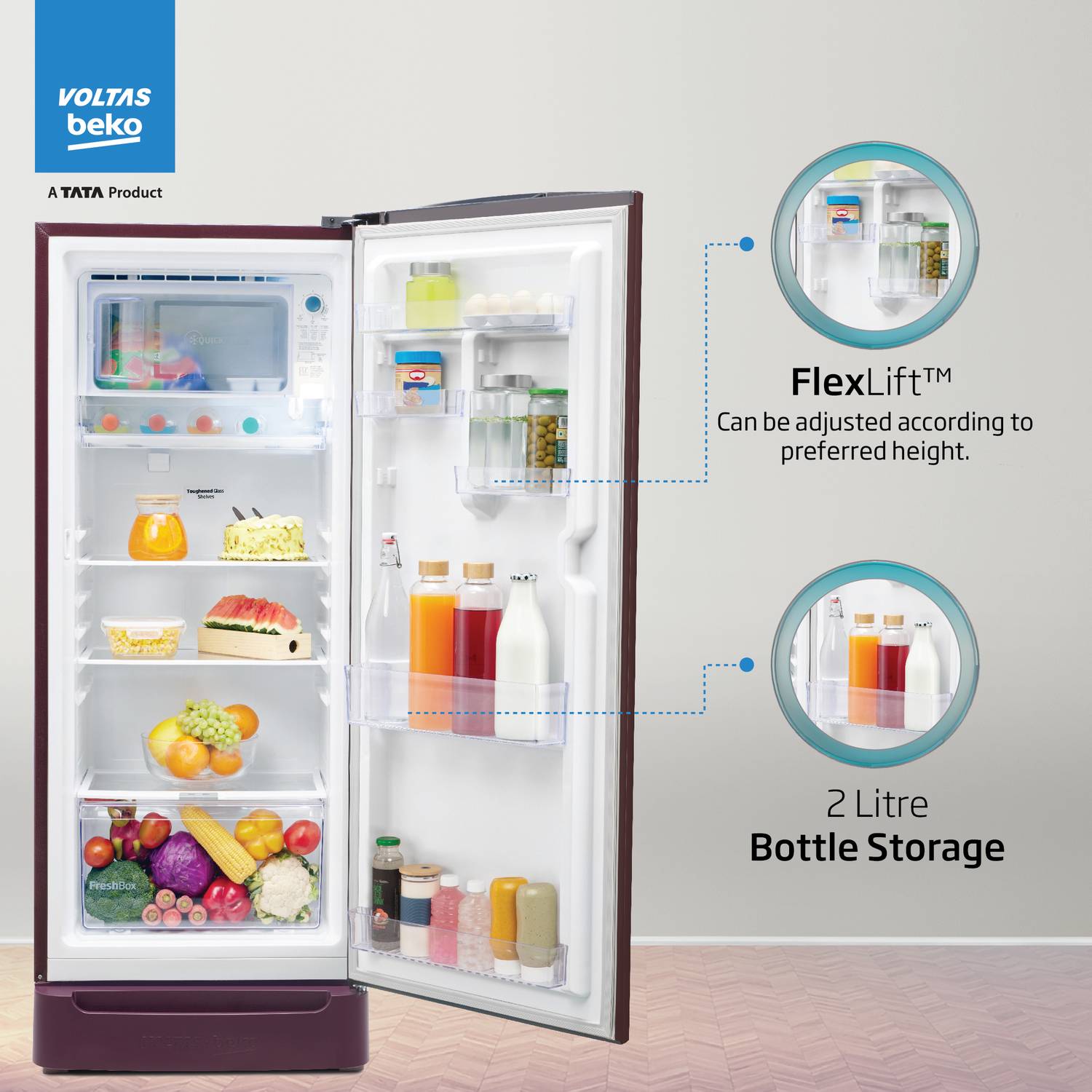 Voltas Beko 183 L Direct Cool Single Door 5 Star Refrigerator - Image 5