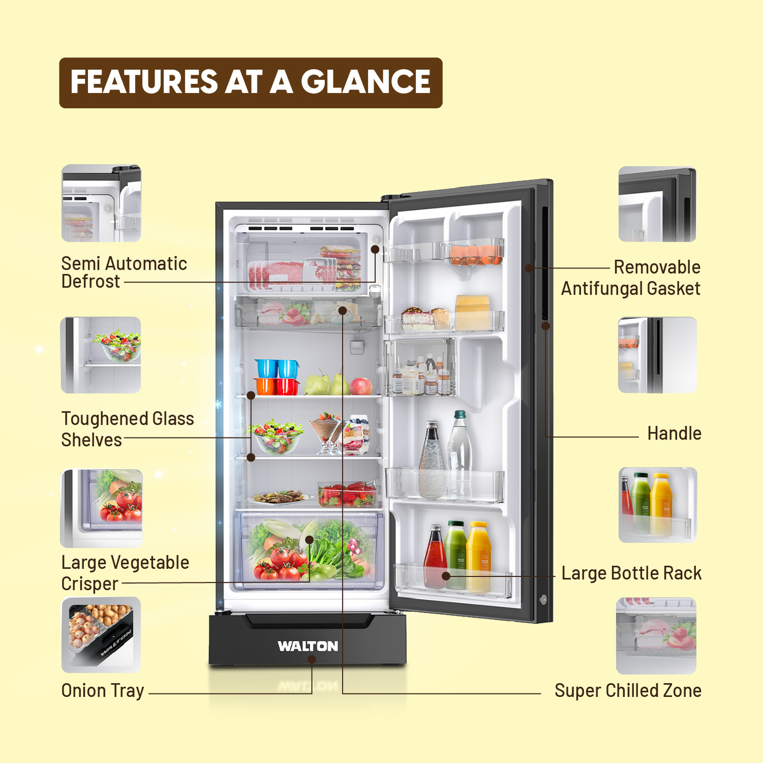 Image of Walton 190 L Direct Cool Single Door 4 Star Refrigerator