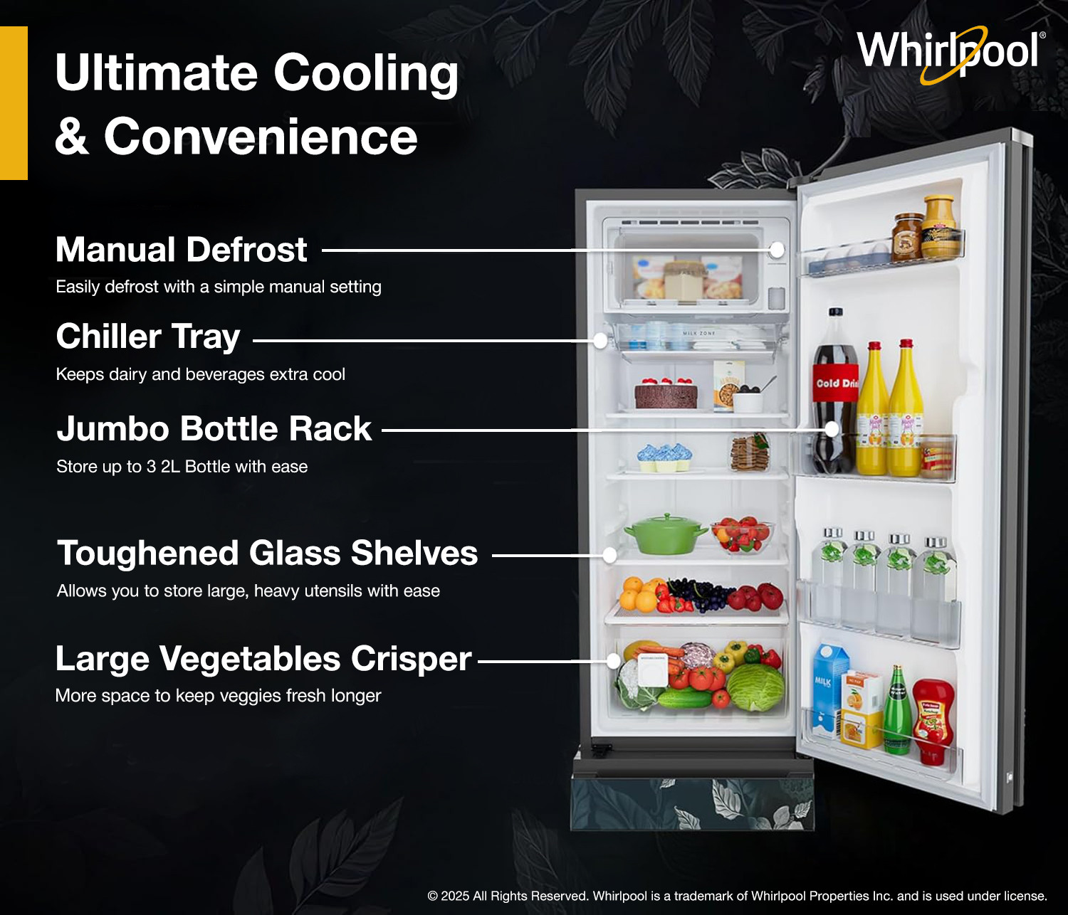 Image of Whirlpool 207 L Direct Cool Single Door 5 Star Refrigerator with Base Drawer