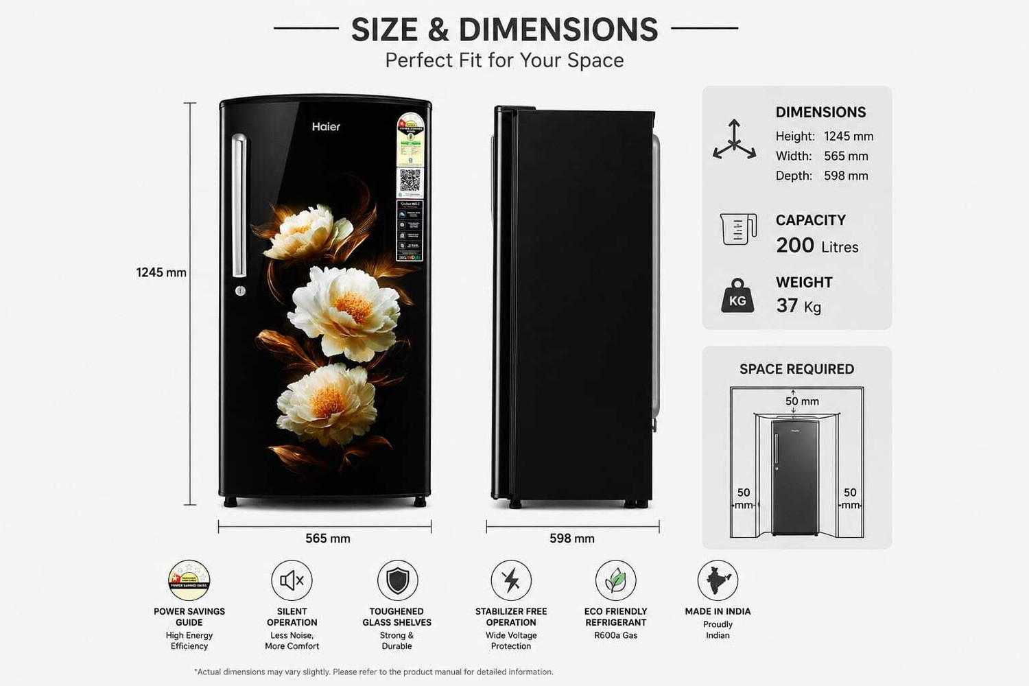 Image of Haier 185 L Direct Cool Single Door 1 Star Refrigerator