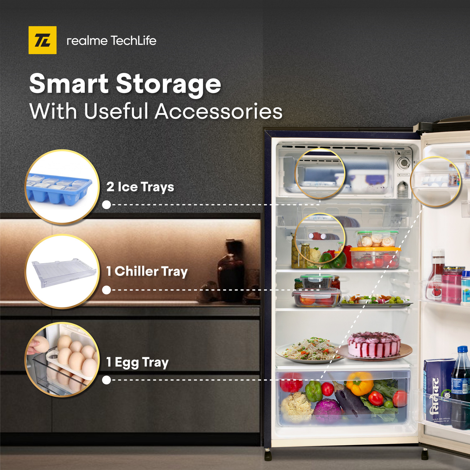 Image of realme TechLife 180 L Direct Cool Single Door 4 Star Refrigerator
