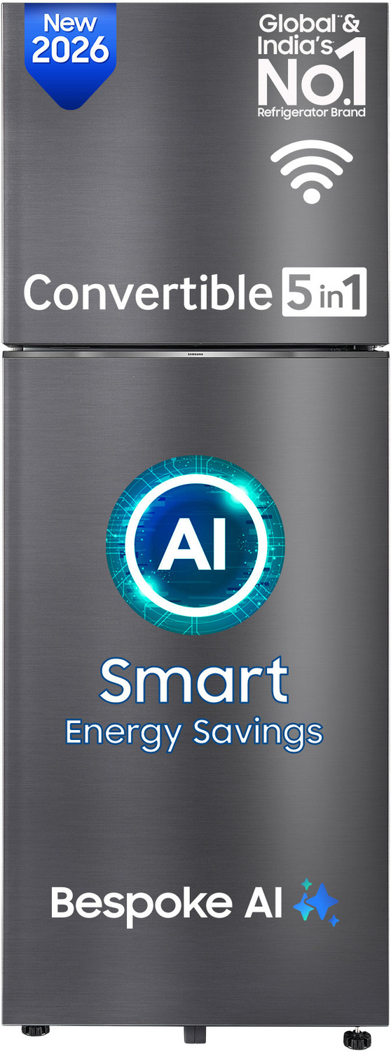 Image of Samsung 419 L Frost Free Double Door 3 Star Refrigerator with Convertible 5-in-1, Wifi Enabled, Bespoke AI, Digital Inverter, 2026 Model