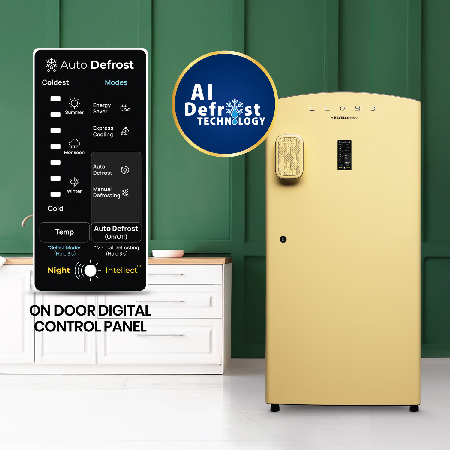 Image of Lloyd by Havells 195 L Direct Cool Single Door 5 Star Refrigerator with AI Auto Defrost Rapid Freeze Technology - Ice in 29 minutesInverter Compressor