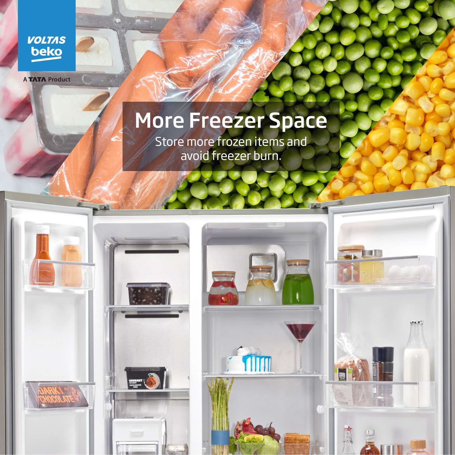 Image of Voltas Beko 563 L Frost Free Side by Side Refrigerator