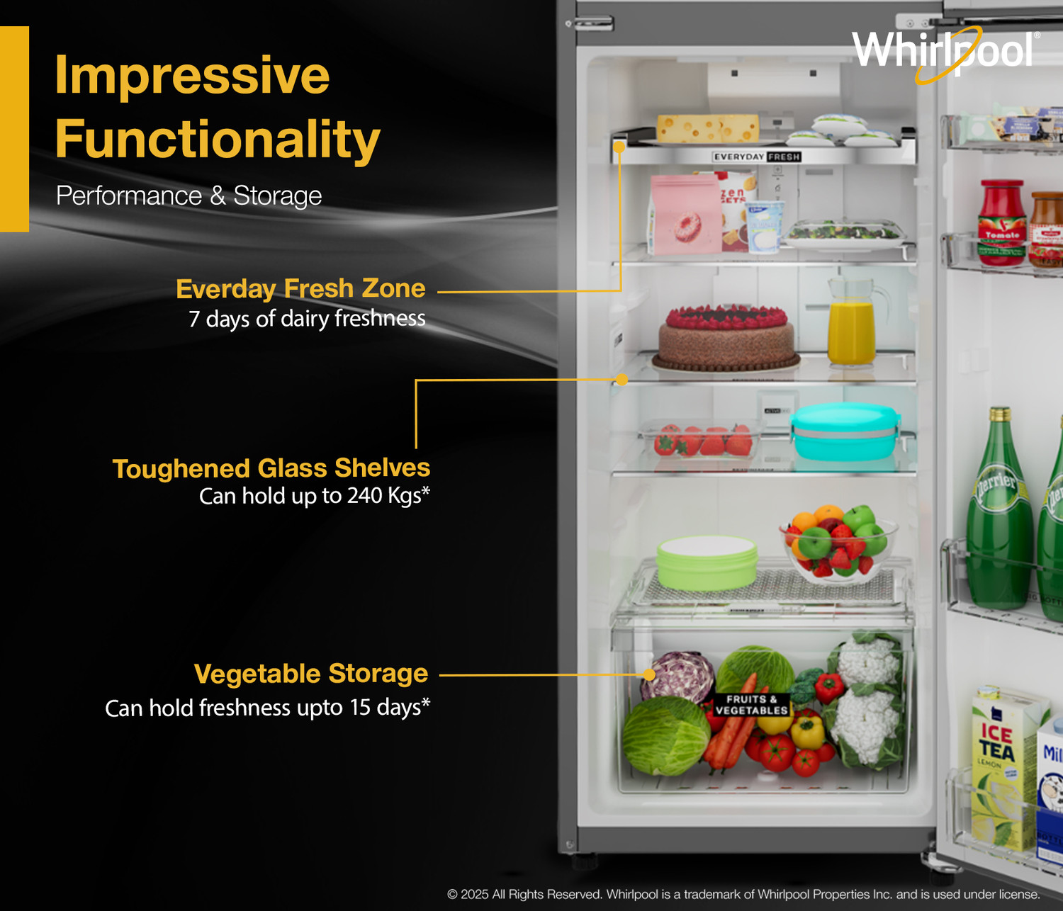 Image of Whirlpool 308 L Frost Free Double Door 3 Star Refrigerator