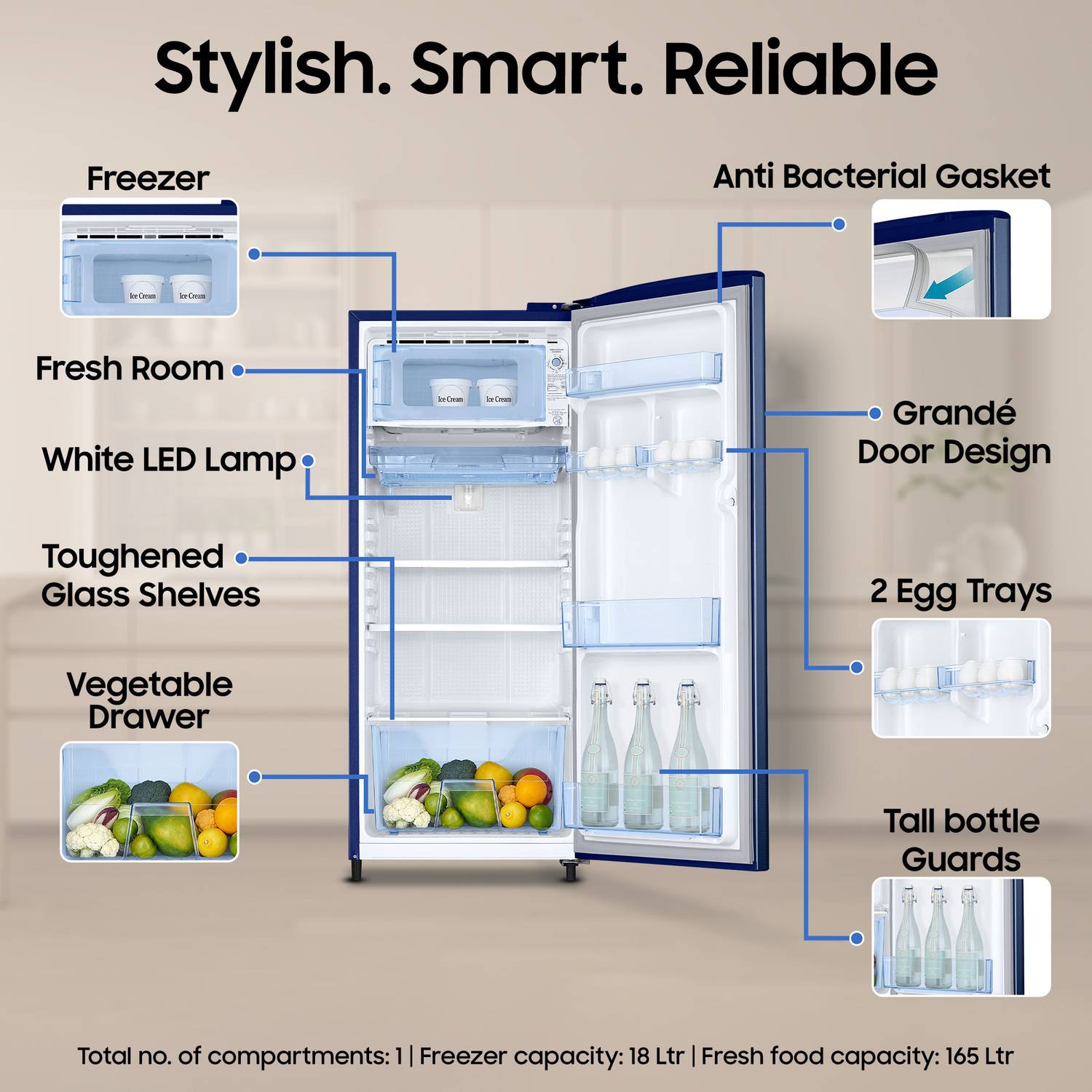 Samsung 183L Direct Cool Single Door Refrigerator 2026 Model - Image 5