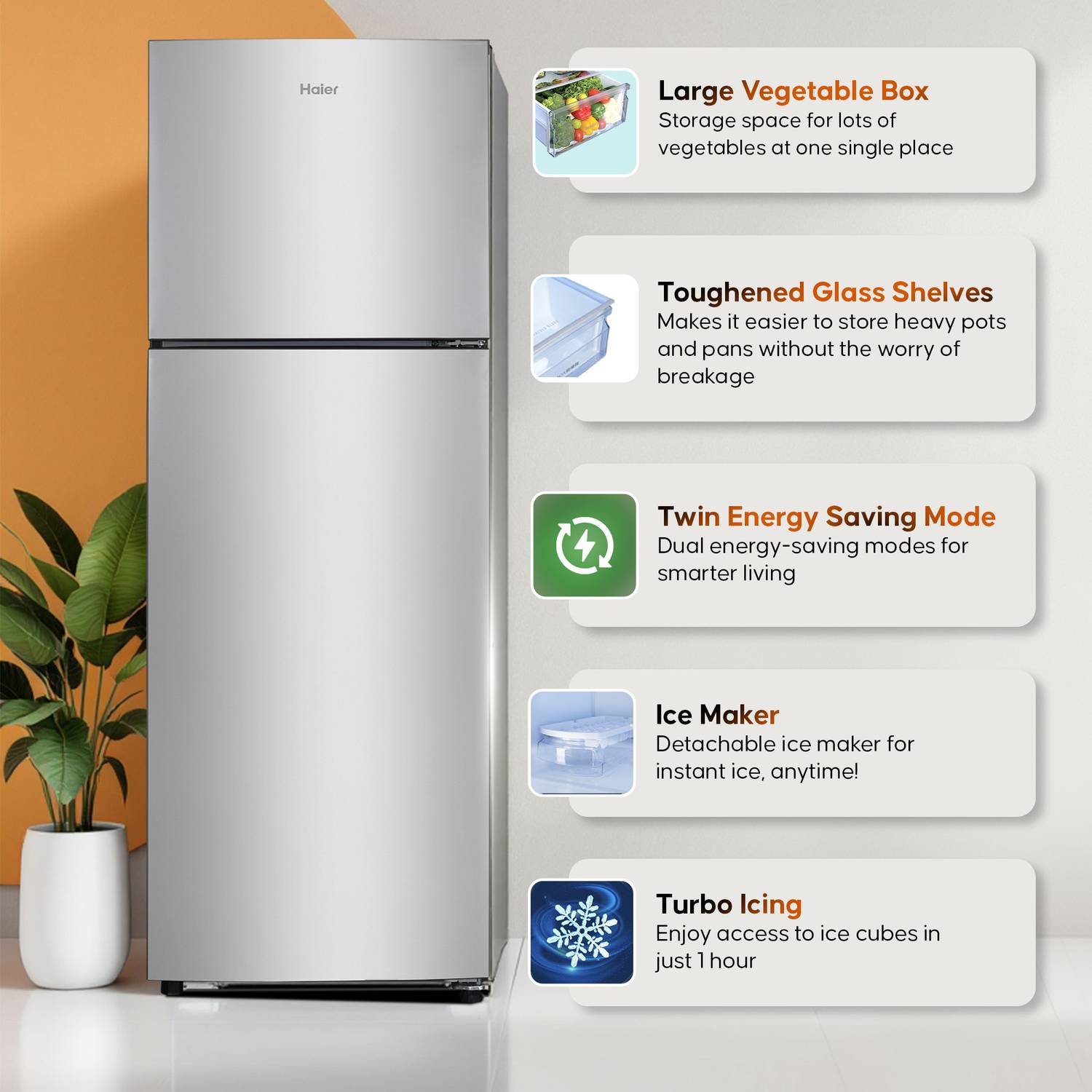 Haier 240 L Frost Free Double Door 2 Star Refrigerator Online at