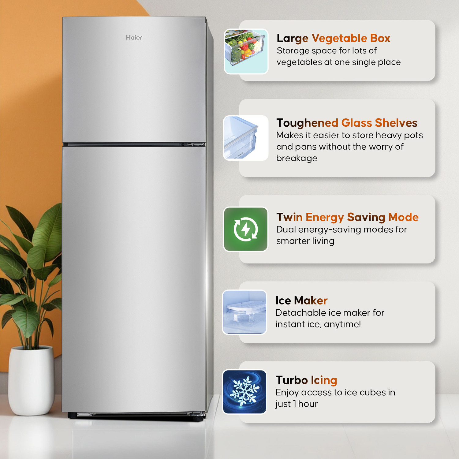 Image of Haier 240 L Frost Free Double Door 2 Star Refrigerator