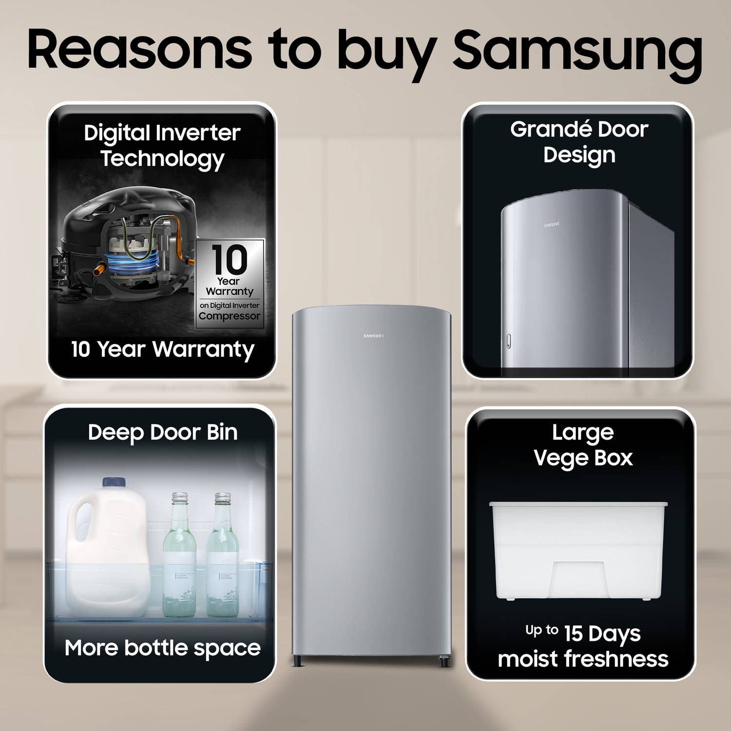 Samsung 183L Direct Cool Single Door Refrigerator - Image 4