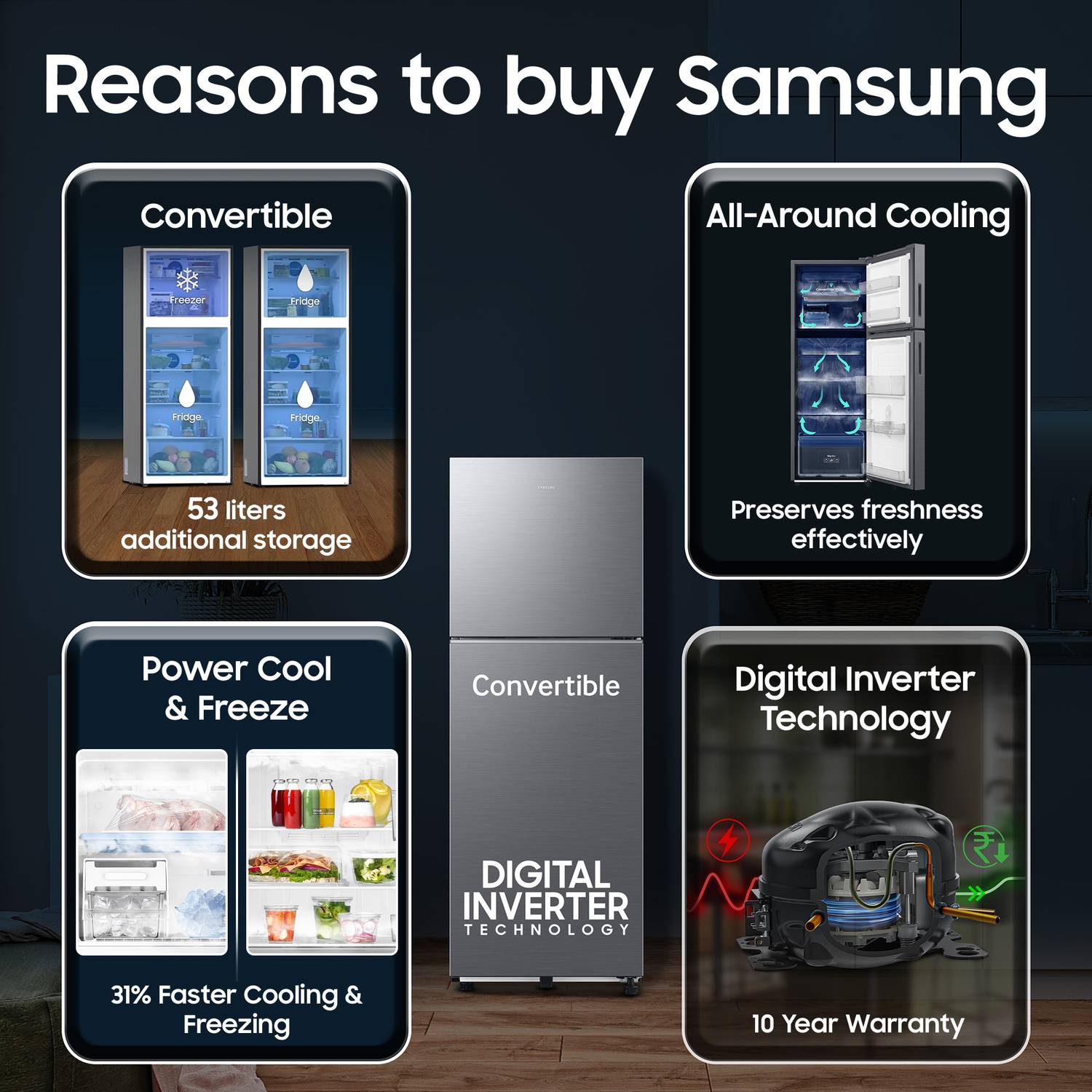 Samsung 236L Frost Free Double Door Refrigerator - Image 4