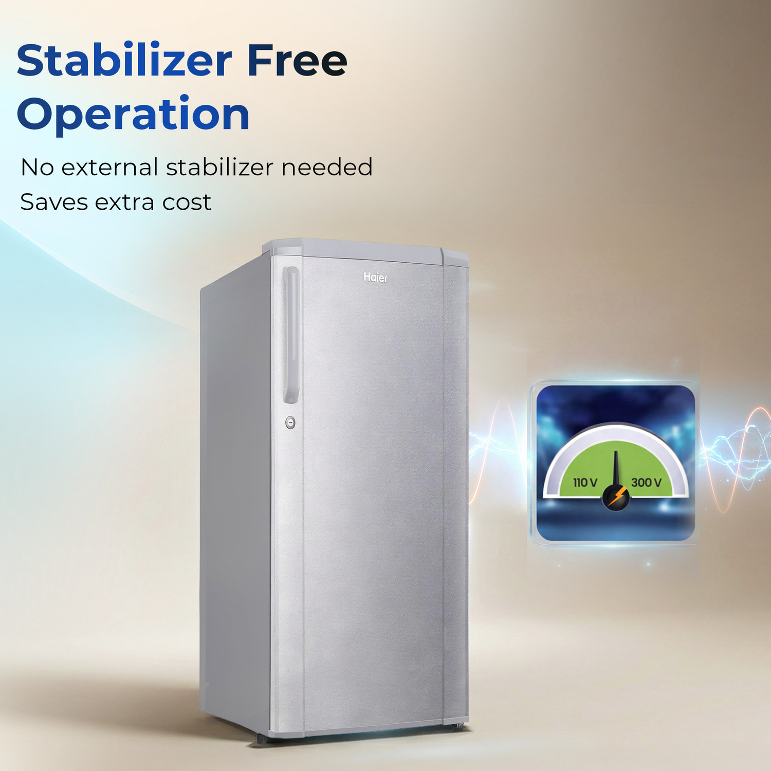 Image of Haier 165 L Direct Cool Single Door 1 Star Refrigerator with Diamond Edge Freezing Technology, Easy Clean Back, Large Vegetable Box ( 2026 Model)