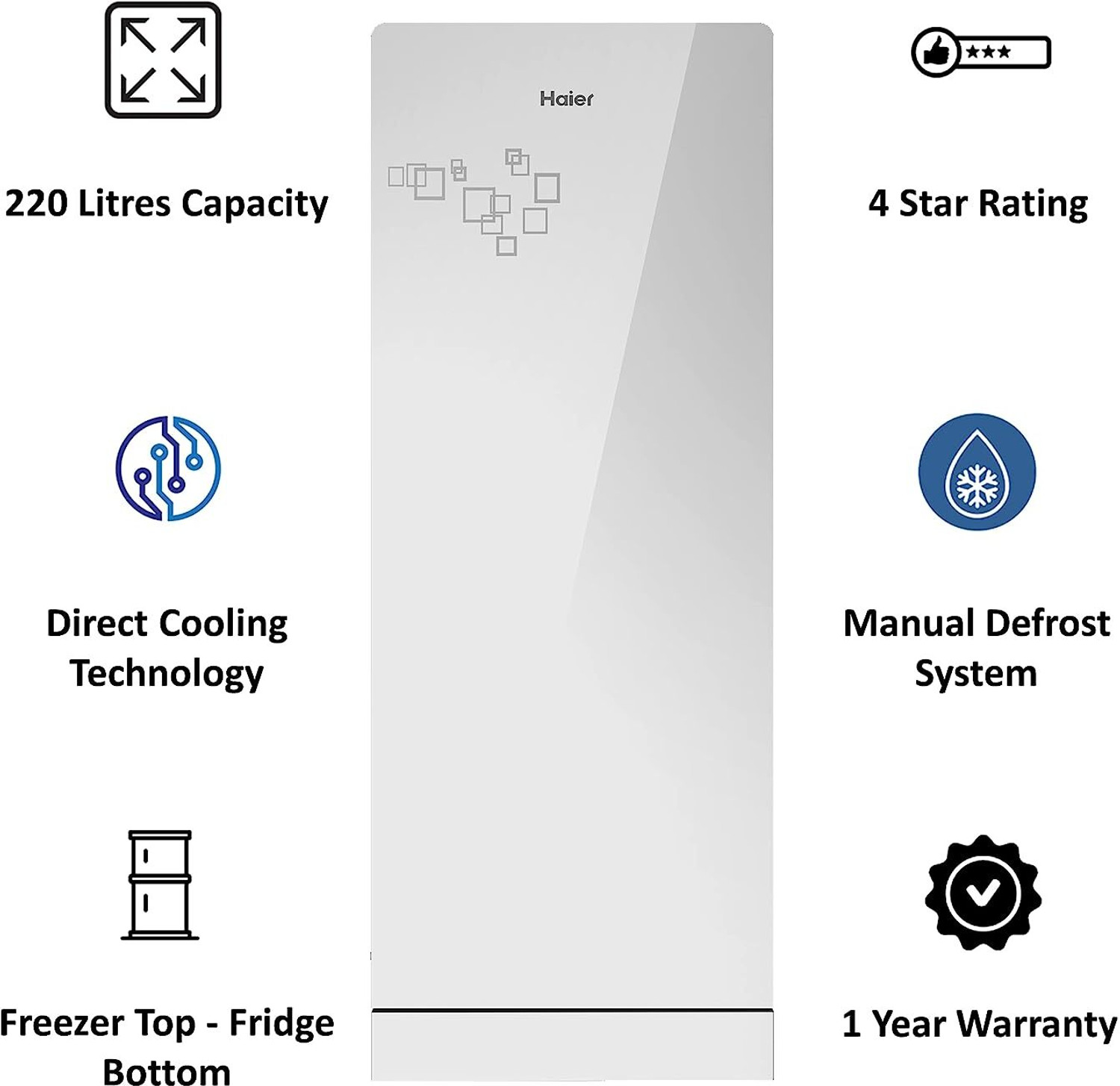 Image of Haier 215 L Direct Cool Single Door 3 Star Refrigerator with Base Drawer