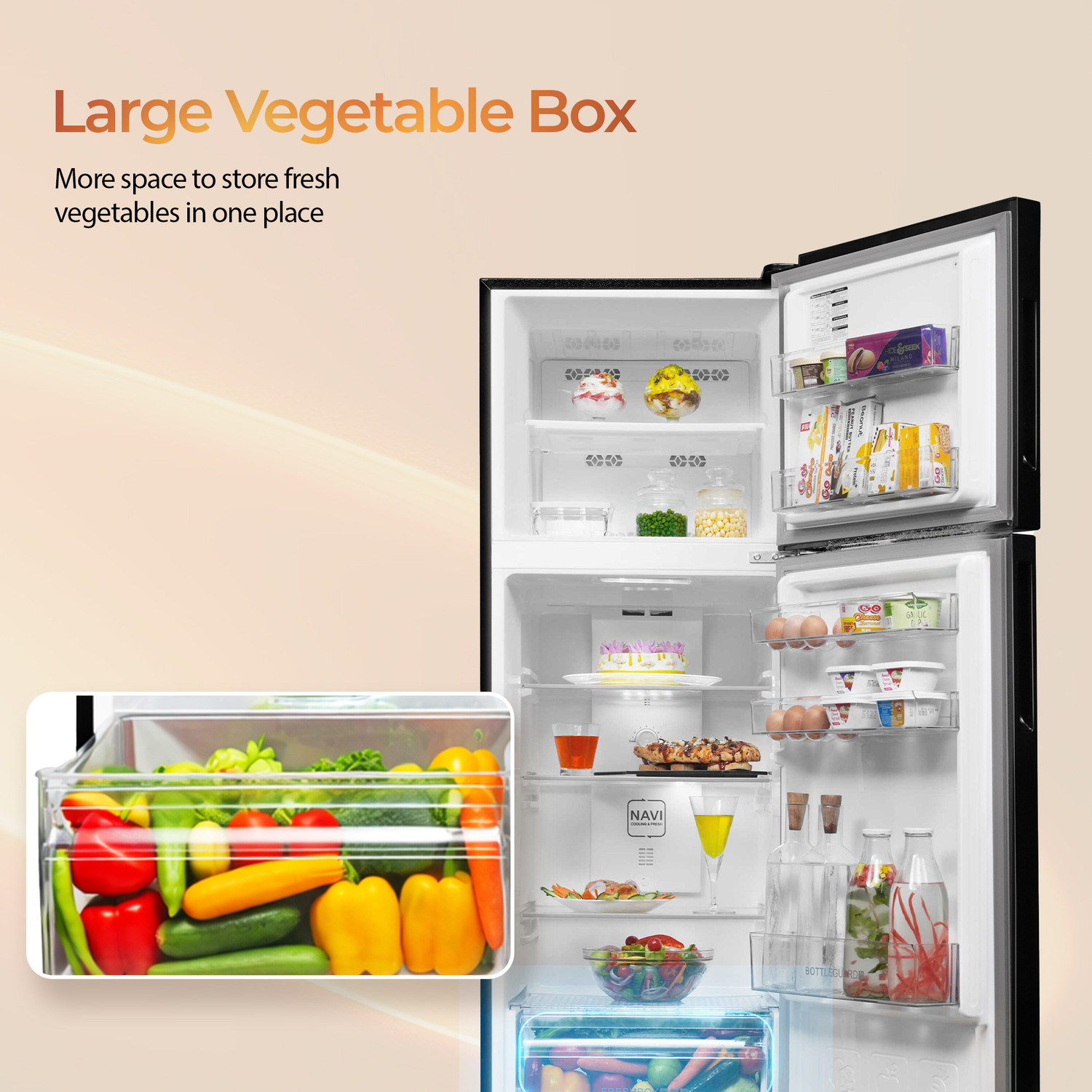 Image of Haier 240 L Frost Free Double Door 2 Star Refrigerator with Twin Inverter