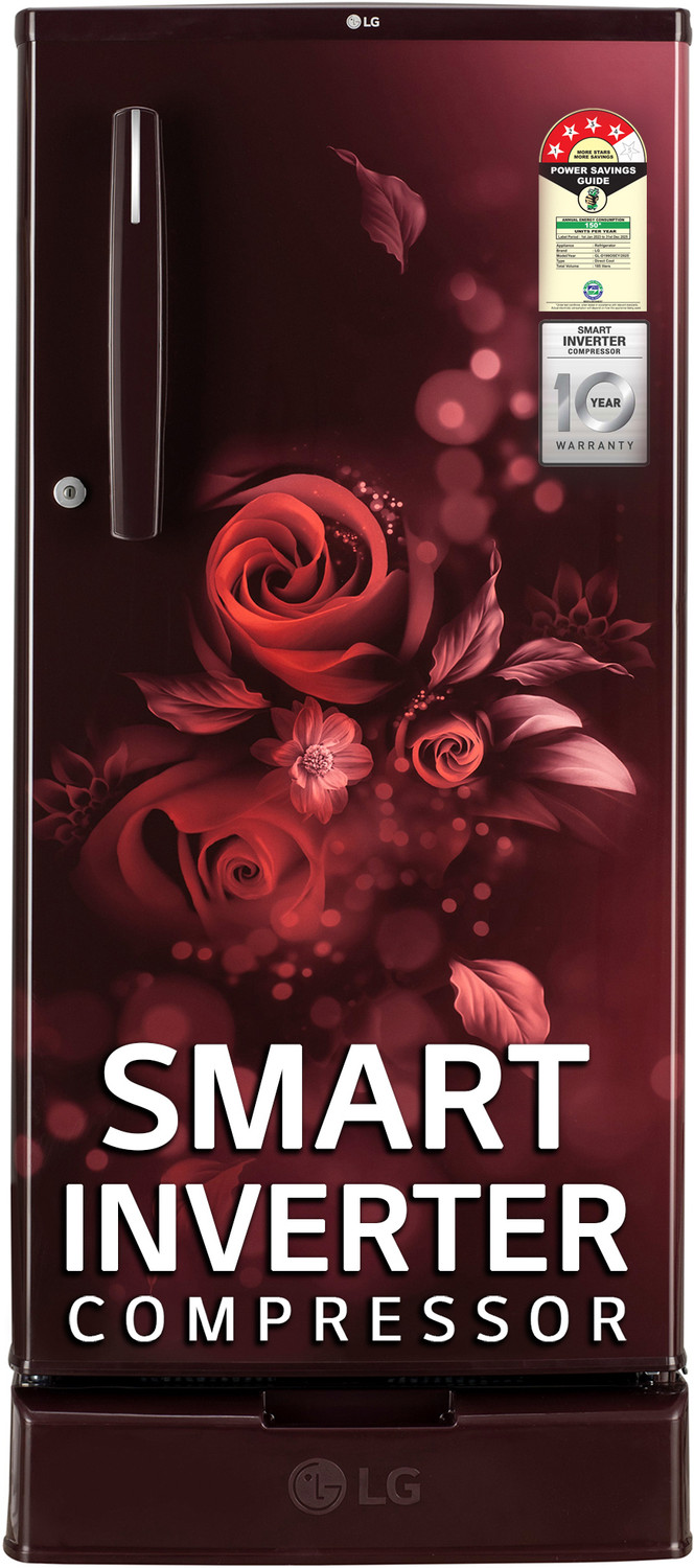Image of LG 185 L Direct Cool Single Door 4 Star Refrigerator with Base Drawer with Smart Inverter Compressor, Auto Smart Connect, Fast Ice Making