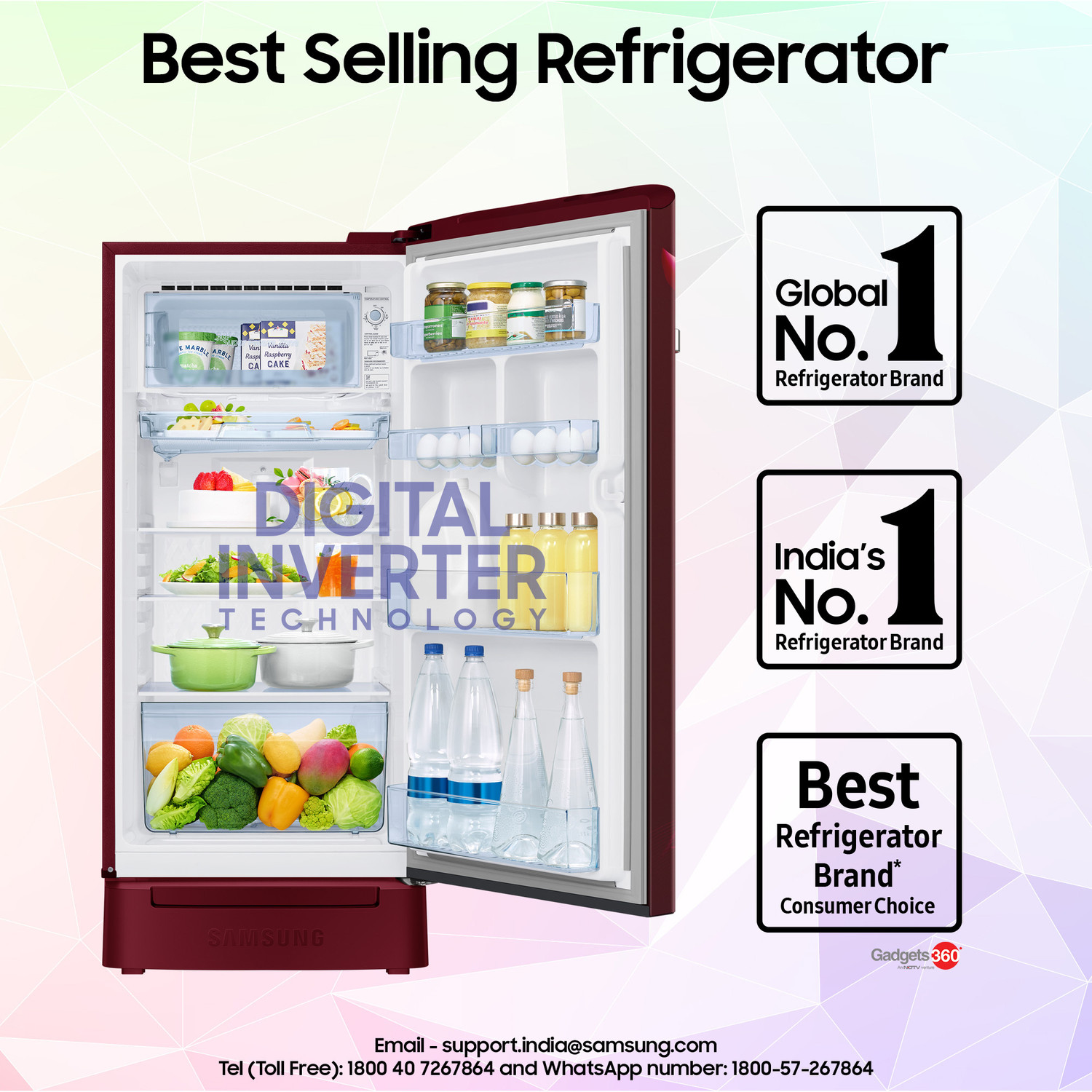 Image of Samsung 189 L Direct Cool Single Door 5 Star Refrigerator with Base Drawer with Digital Inverter, Single Touch Defrost, 2026 Model