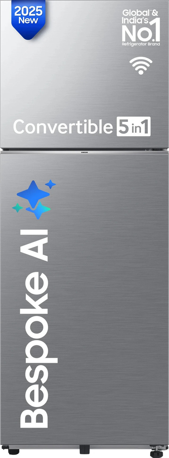 Image of Samsung 330 L Frost Free Double Door 3 Star Convertible Refrigerator with 5-in-1, Digital Inverter, WiFi Enabled Bespoke AI