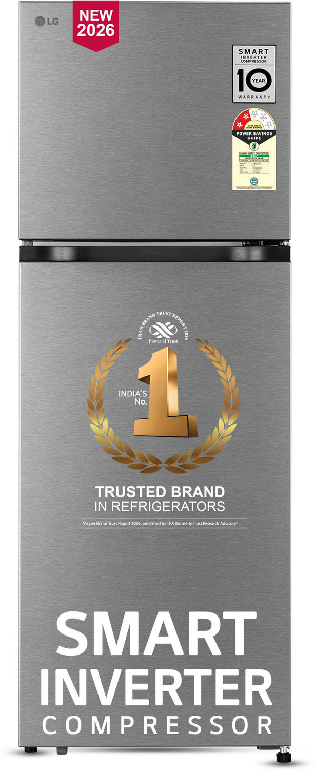 Image of LG 251 L Frost Free Double Door 2 Star Convertible Refrigerator with Convertible, Smart Mode, Multi Air Flow, Deodorizer, Fresh Zone, Works Without Stabilizer, Inverter Compressor, Auto connect & 2026 Model