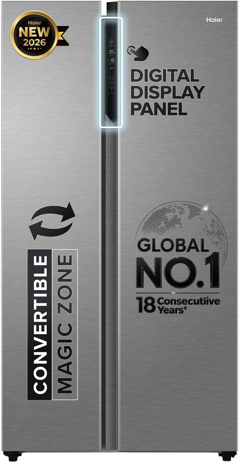 Haier 596 L Frost Free Side by Side Convertible Refrigerator with Expert Inverter 2-Door,3 Star , (Magic Convertible, Deo Fresh Technology, 2026 Model)