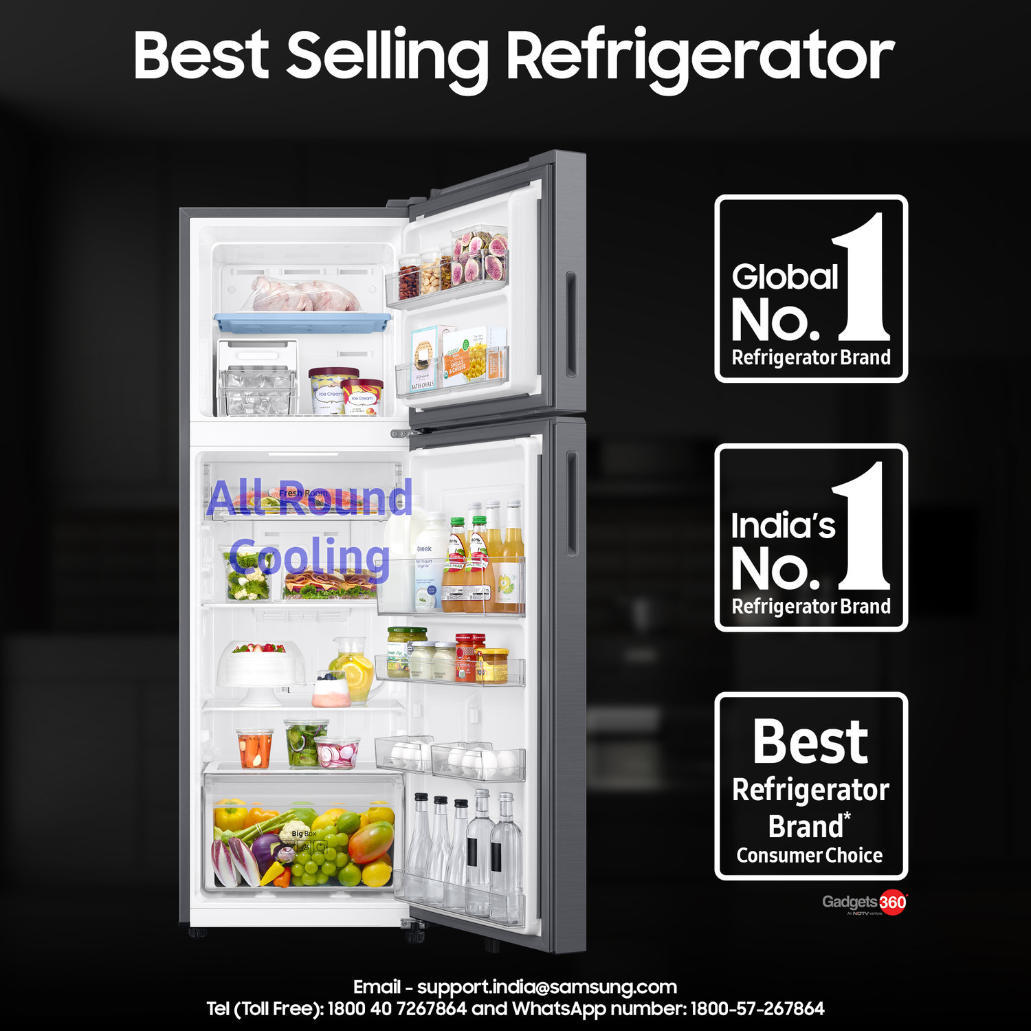 Image of Samsung 256 L Frost Free Double Door 3 Star Convertible Refrigerator