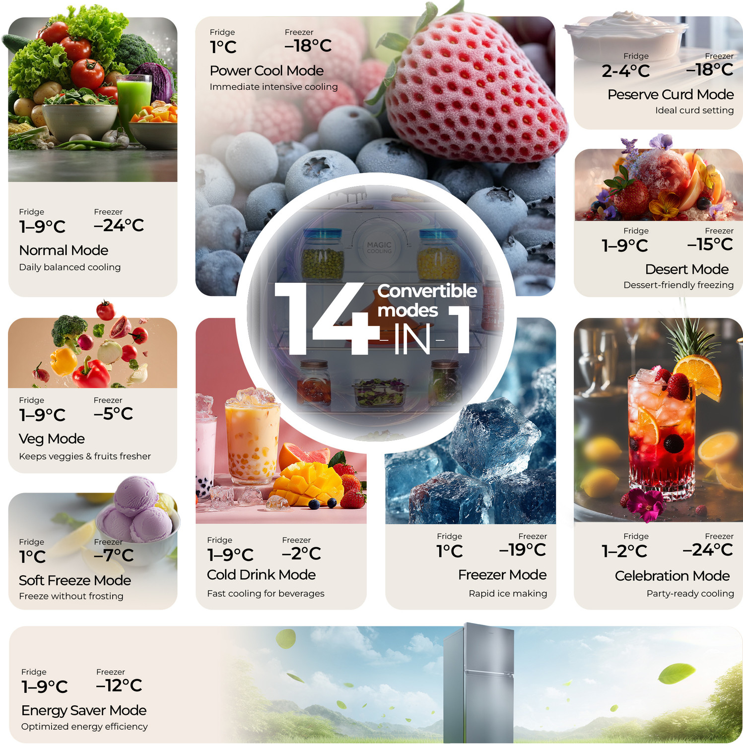 Image of Haier 355 L Frost Free Double Door 2 Star Refrigerator with Freezer at Bottom, Triple Inverter & Dual Fan Motor Technology, External Digital Display Panel