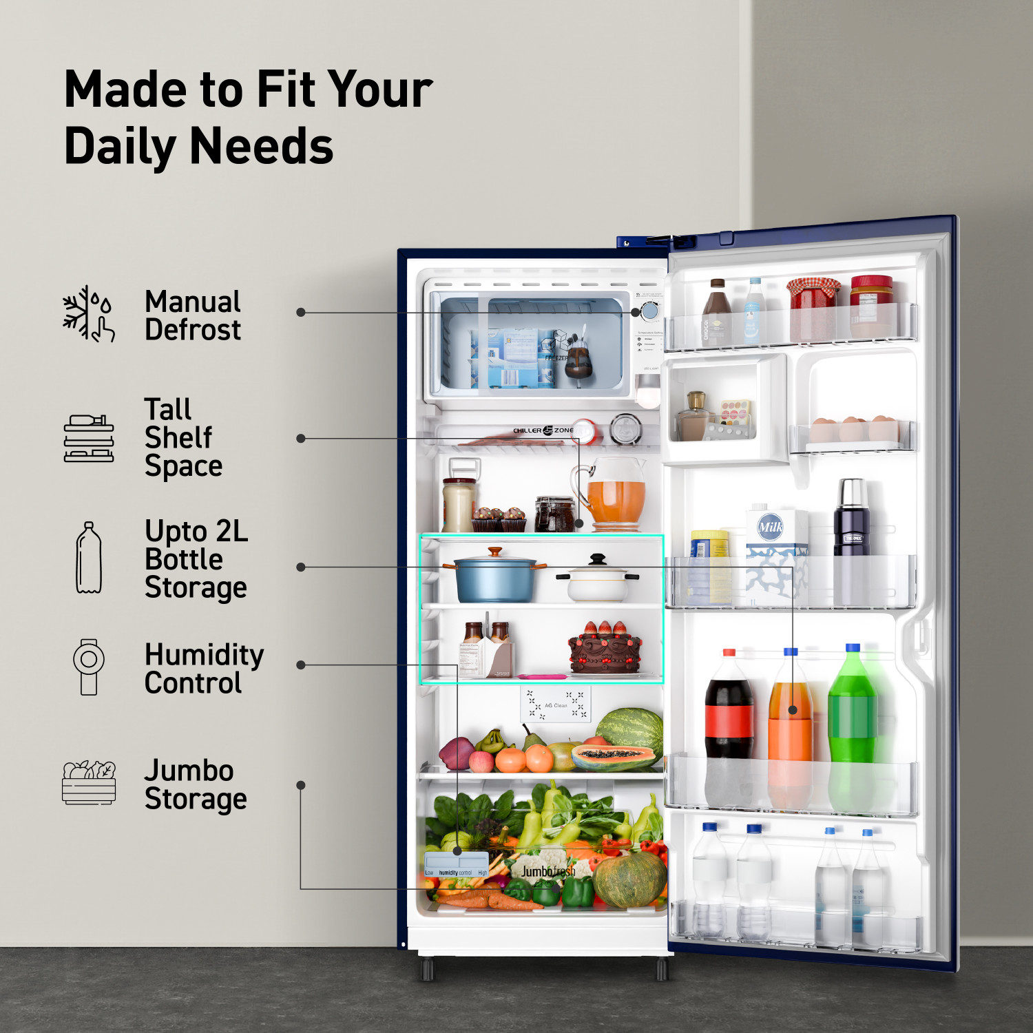 Image of Panasonic 230 L Direct Cool Single Door 3 Star Refrigerator