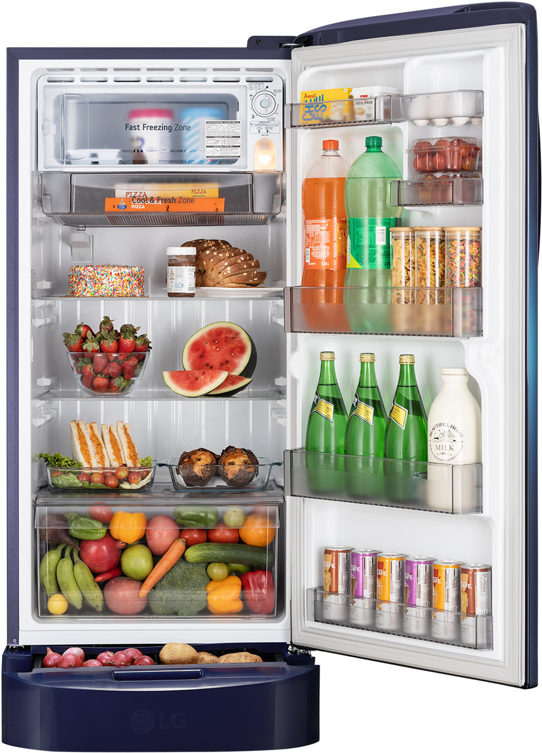 Image of LG 210 L Direct Cool Single Door 5 Star Refrigerator with Base Drawer
