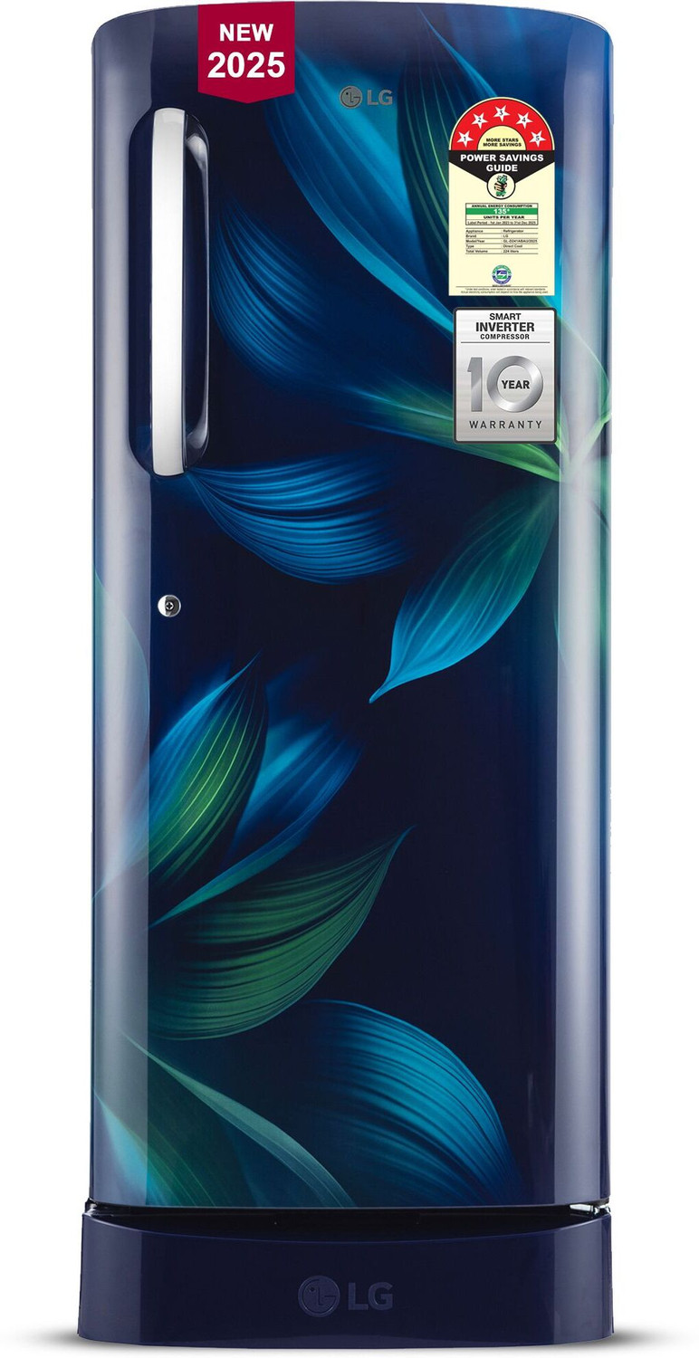 Image of LG 224 L Direct Cool Single Door 5 Star Refrigerator with Base Drawer with Smart Inverter Compressor, Moist 'N' Fresh, Fast Ice Making