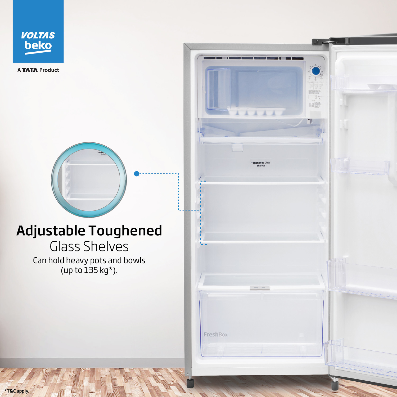 Image of Voltas Beko 183 L Direct Cool Single Door 2 Star Refrigerator