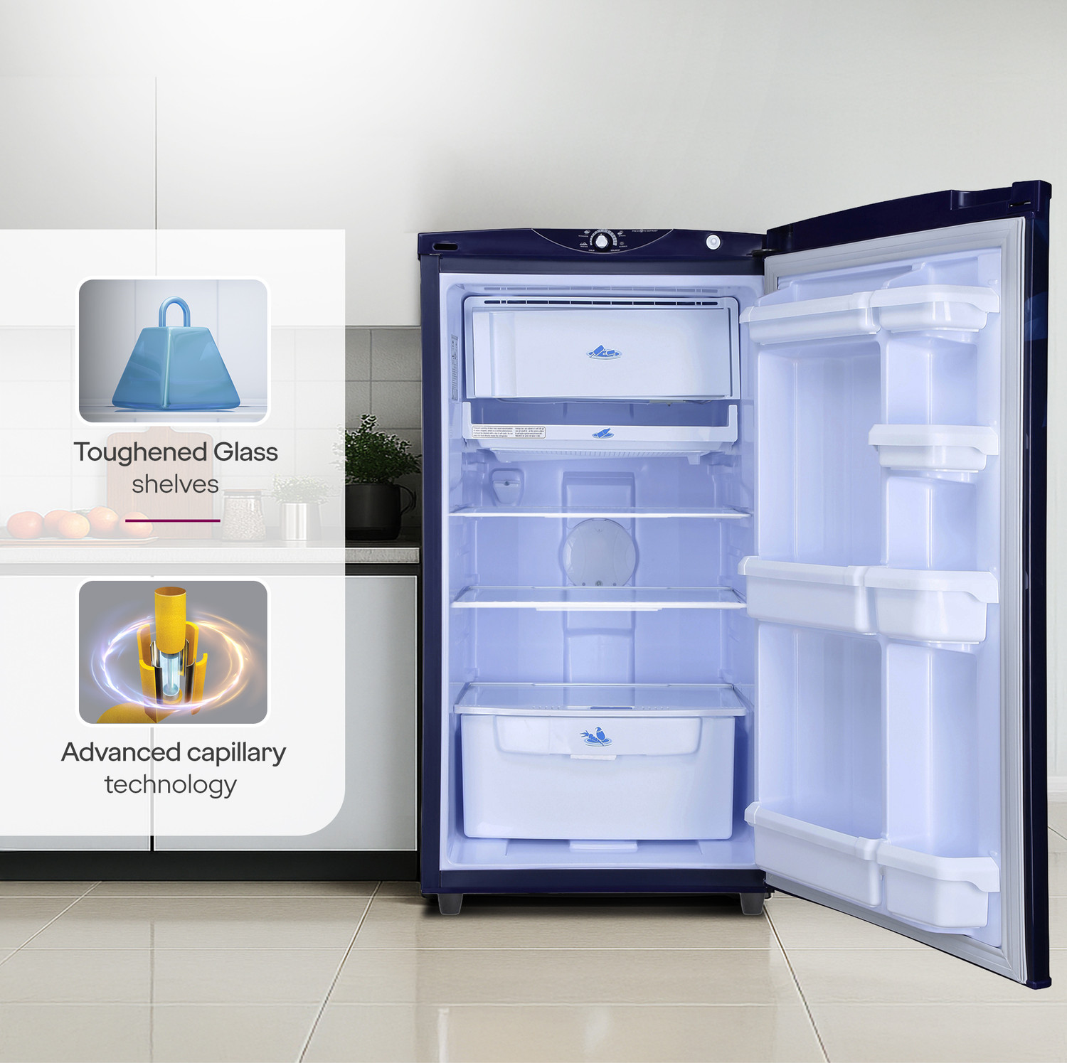 Image of Godrej 180 L Direct Cool Single Door 2 Star Refrigerator with 20L Jumbo Vegetable Tray Advanced Capillary Technology 2.5L Bottle Space