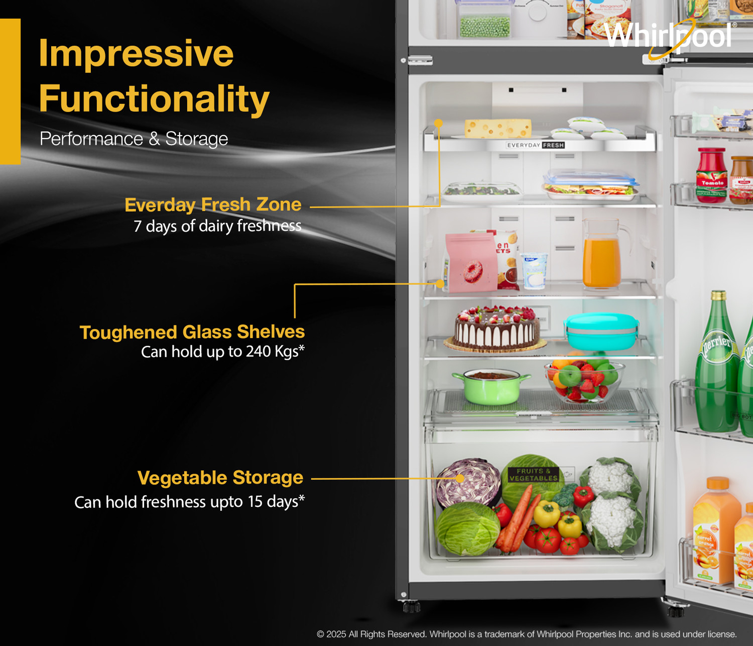 Image of Whirlpool 327 L Frost Free Double Door 3 Star Refrigerator