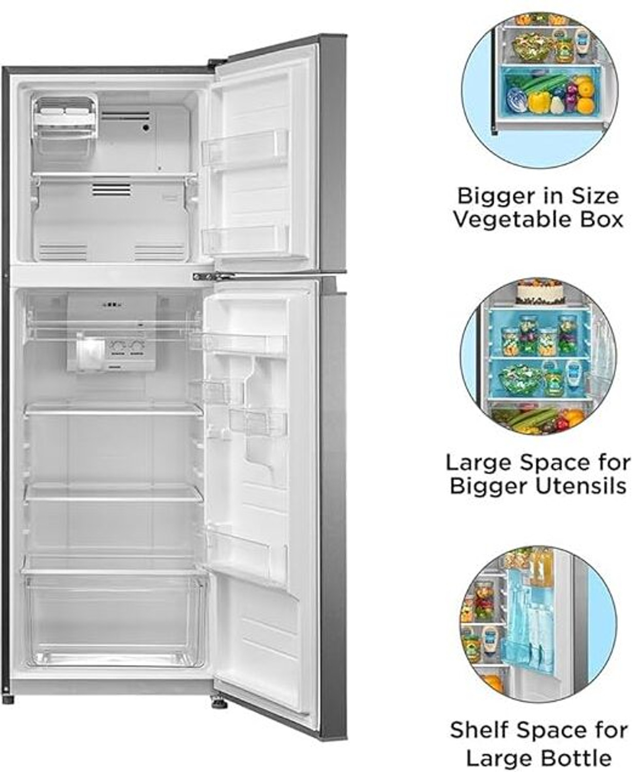 Image of Midea 233 L Frost Free Double Door Top Mount 2 Star Refrigerator