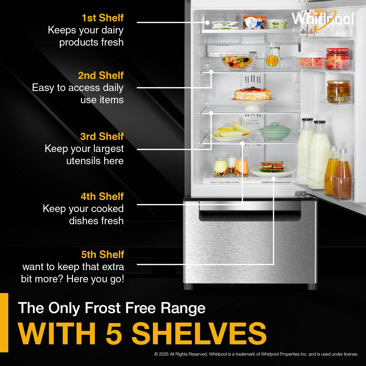 Whirlpool 300 L Triple Door Refrigerator - Image 5