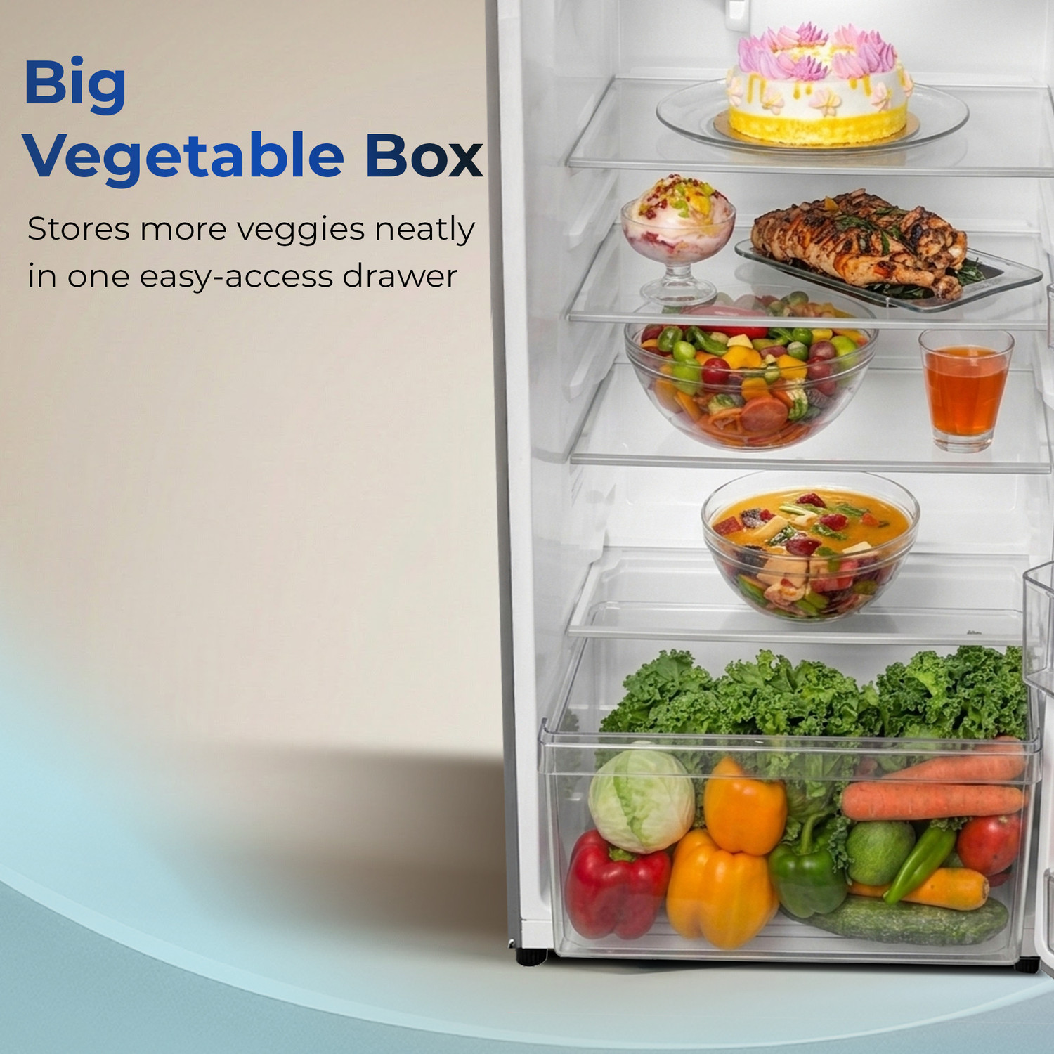 Image of Haier 190 L Direct Cool Single Door 4 Star Refrigerator with Ice Formation possible in 60 Minutes, Easy & Safe Clean back, Large Veg Box, LED Light, Lock & Key for Safety