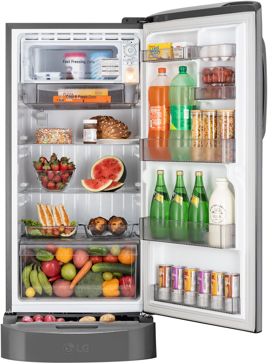Image of LG 210 L Direct Cool Single Door 5 Star Refrigerator with Base Drawer